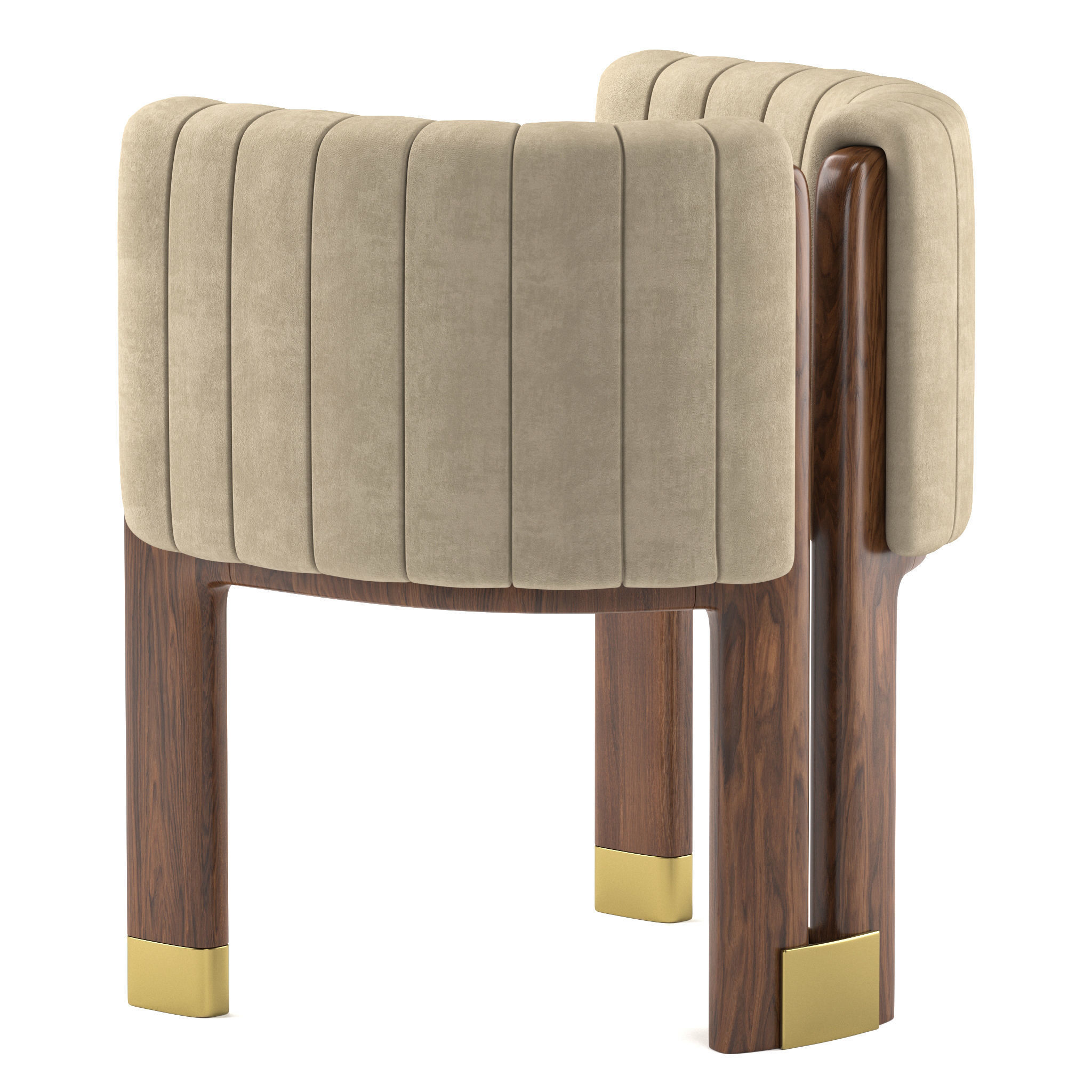 CRAWFORD upholstered chair with brass legs 3D model_1