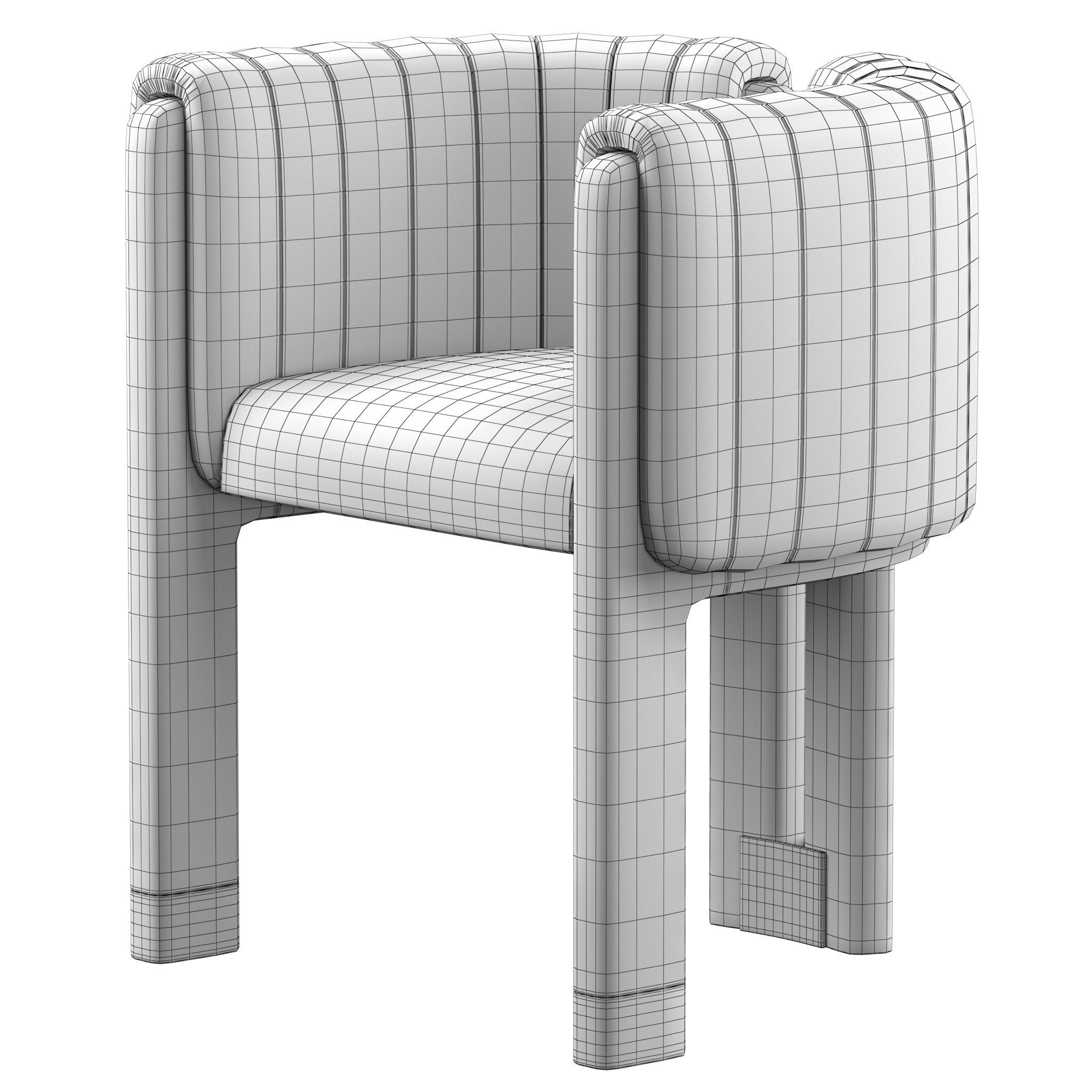 CRAWFORD upholstered chair with brass legs 3D model_2