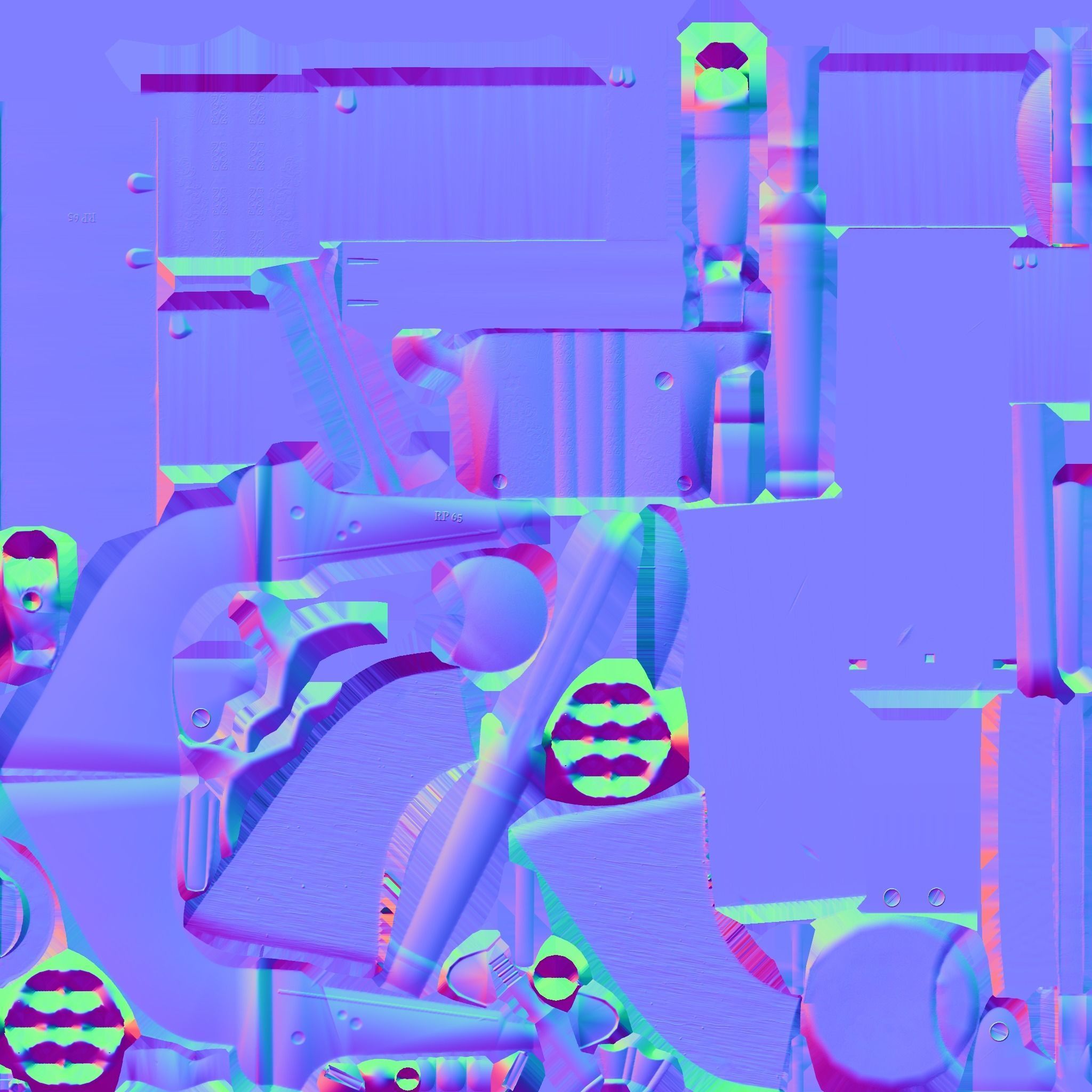 Griswold and Gunnison Revolver Low-poly 3D model_9