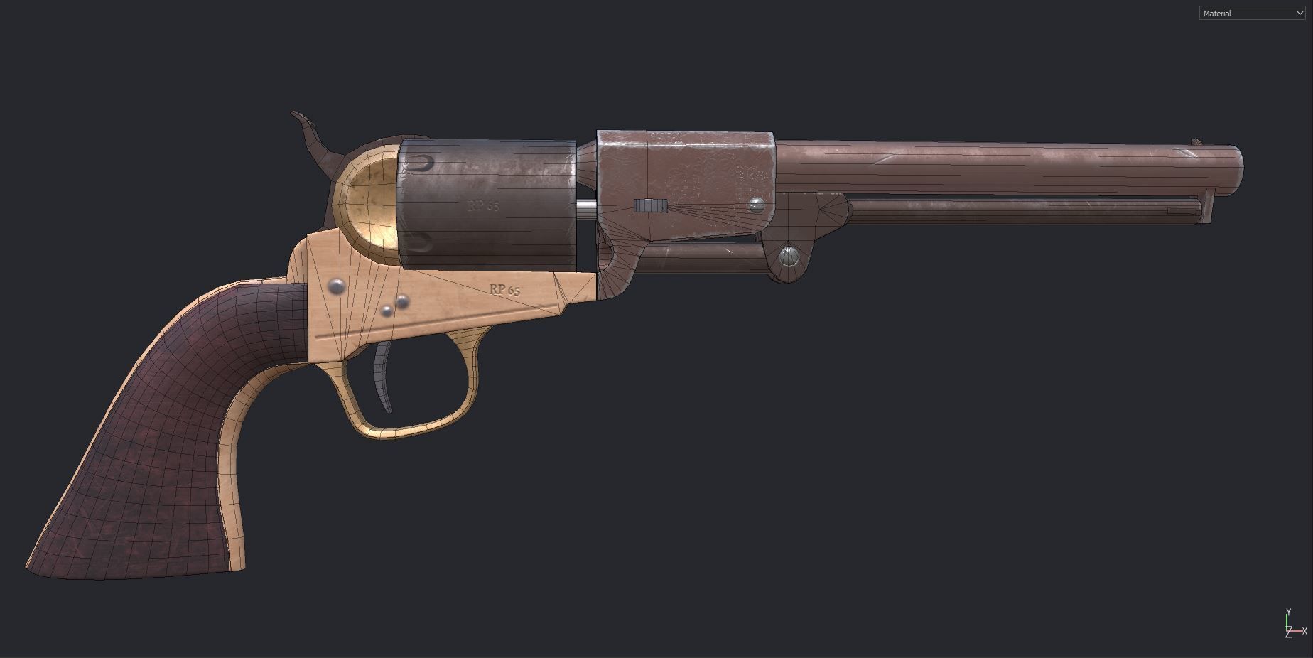 Griswold and Gunnison Revolver Low-poly 3D model_5