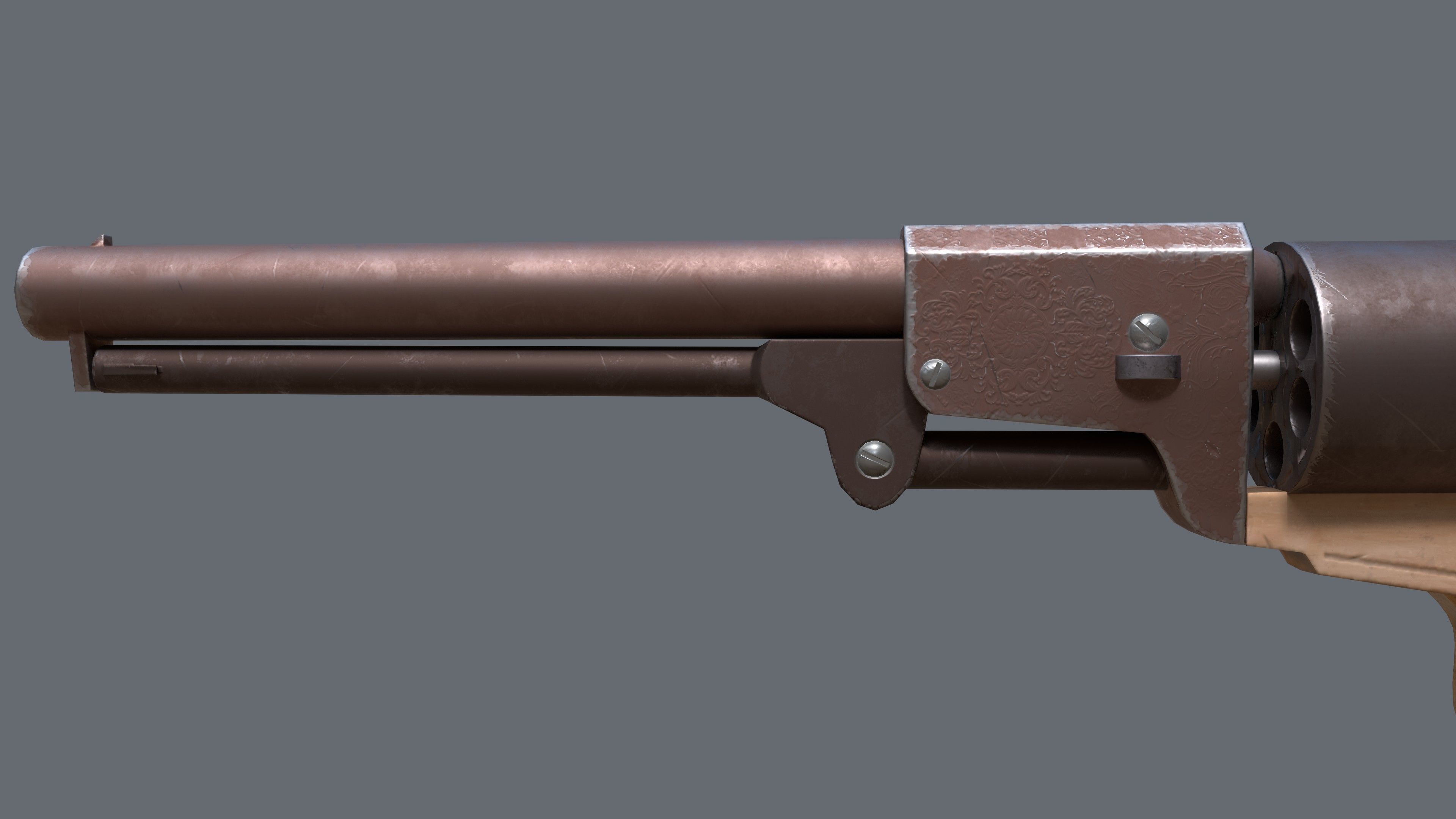 Griswold and Gunnison Revolver Low-poly 3D model_3