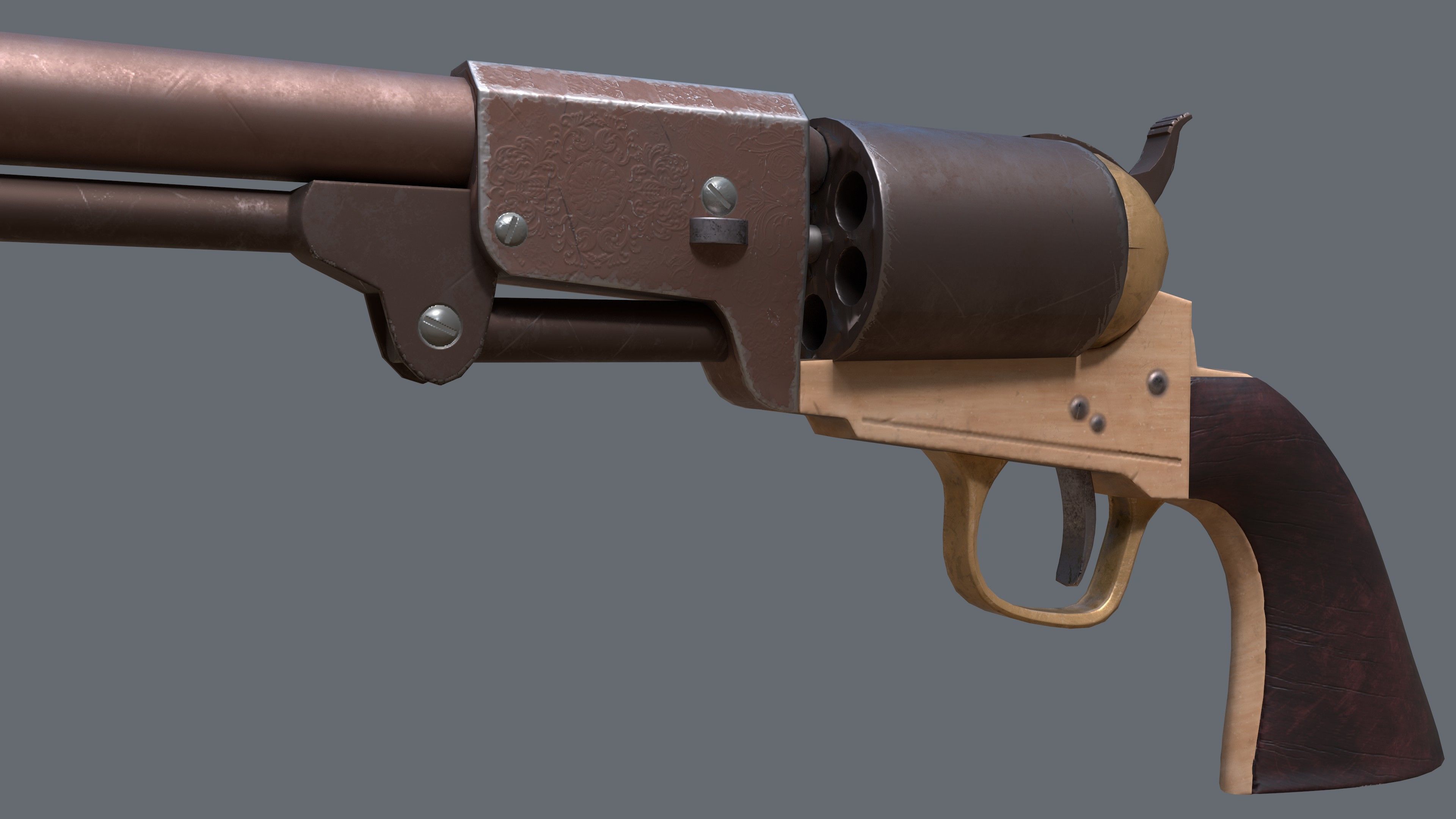 Griswold and Gunnison Revolver Low-poly 3D model_2