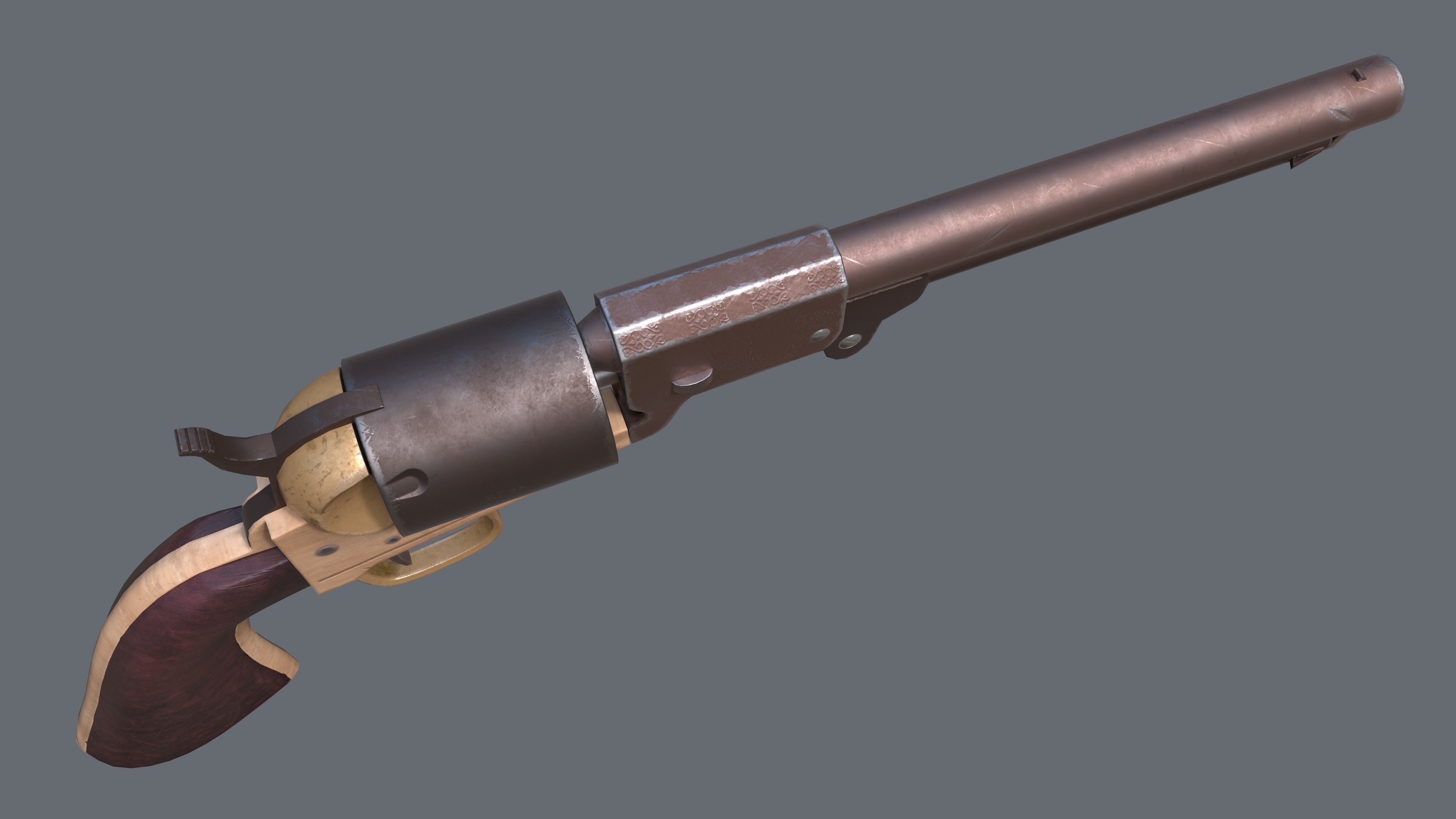 Griswold and Gunnison Revolver Low-poly 3D model_4