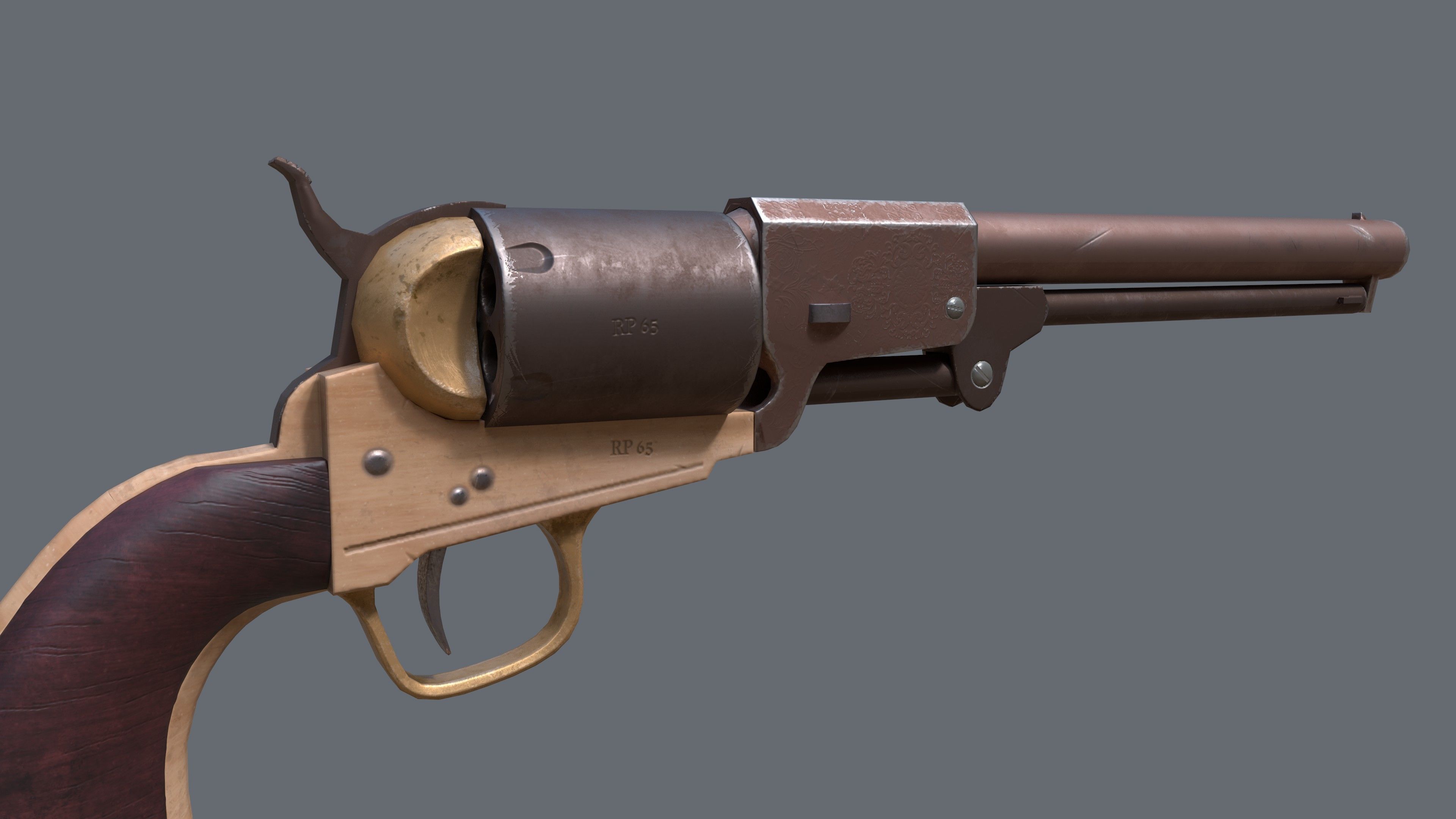 Griswold and Gunnison Revolver Low-poly 3D model_1
