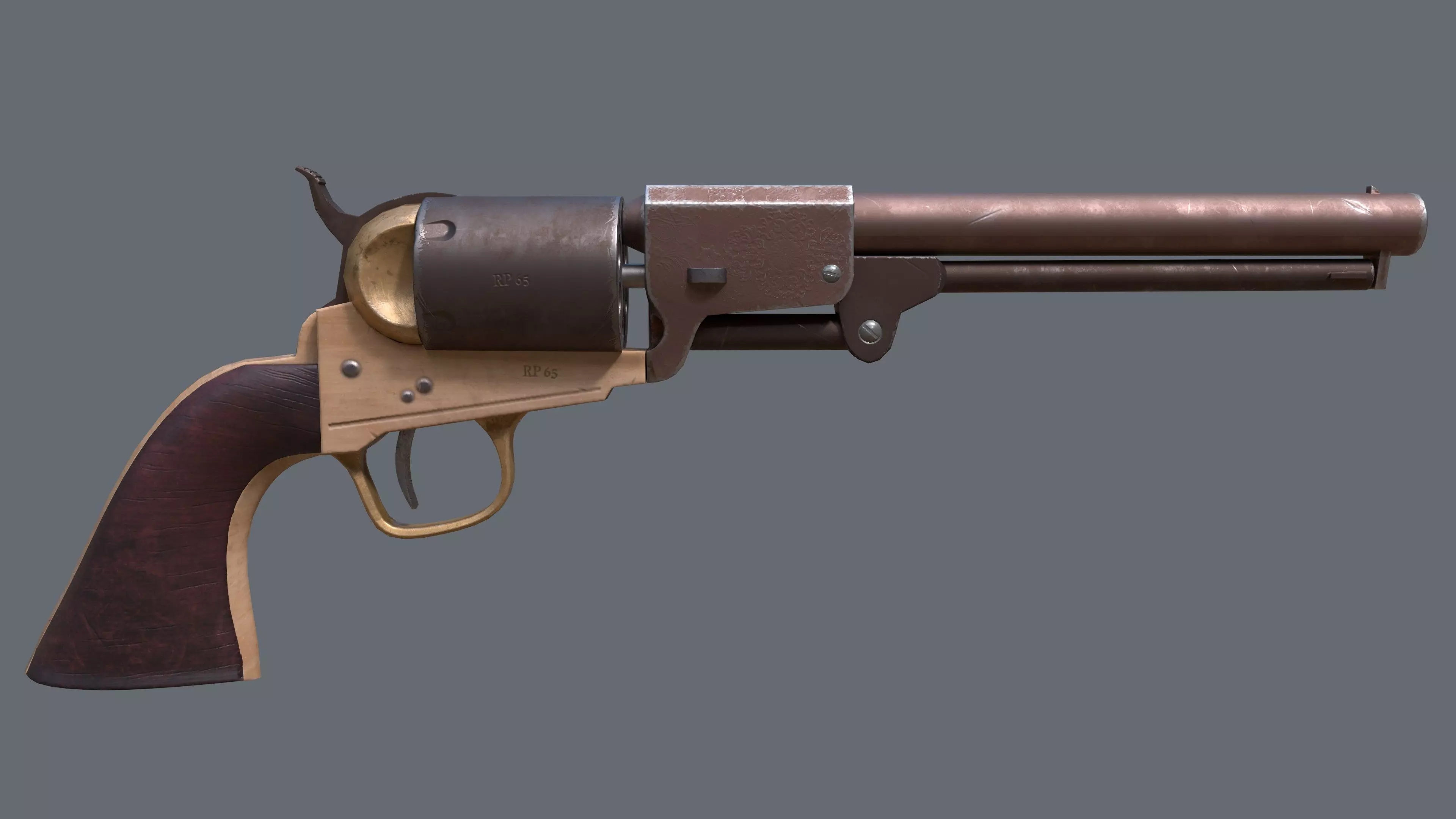 Griswold and Gunnison Revolver Low-poly 3D model_0