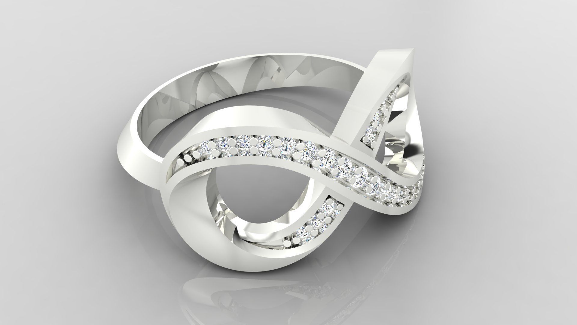 Ring M51 The luxury female ring with gems wedding 3D print model_16