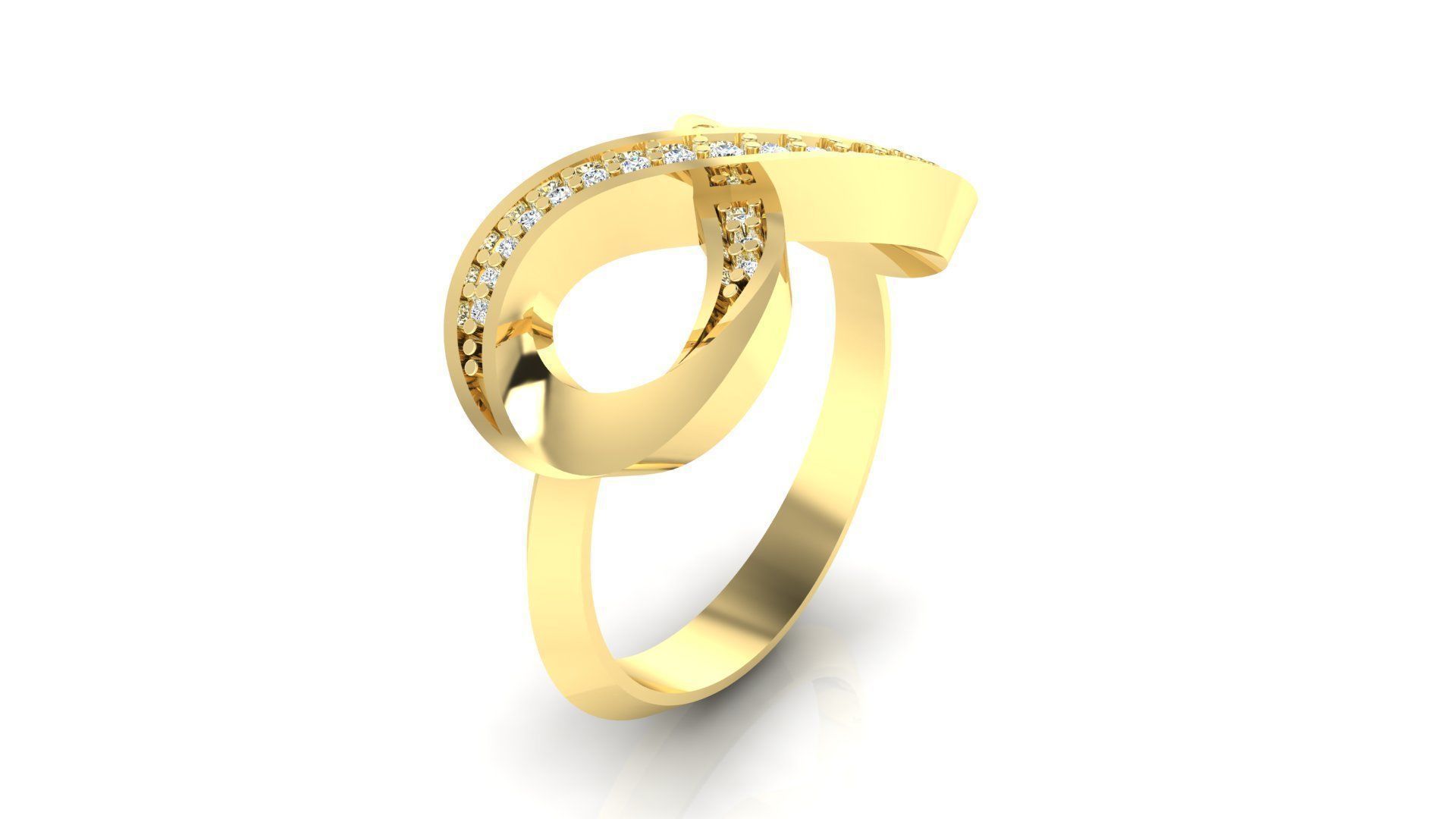 Ring M51 The luxury female ring with gems wedding 3D print model_4