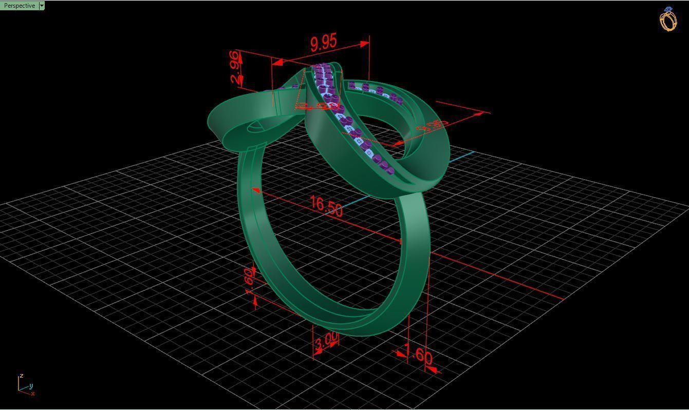 Ring M51 The luxury female ring with gems wedding 3D print model_29