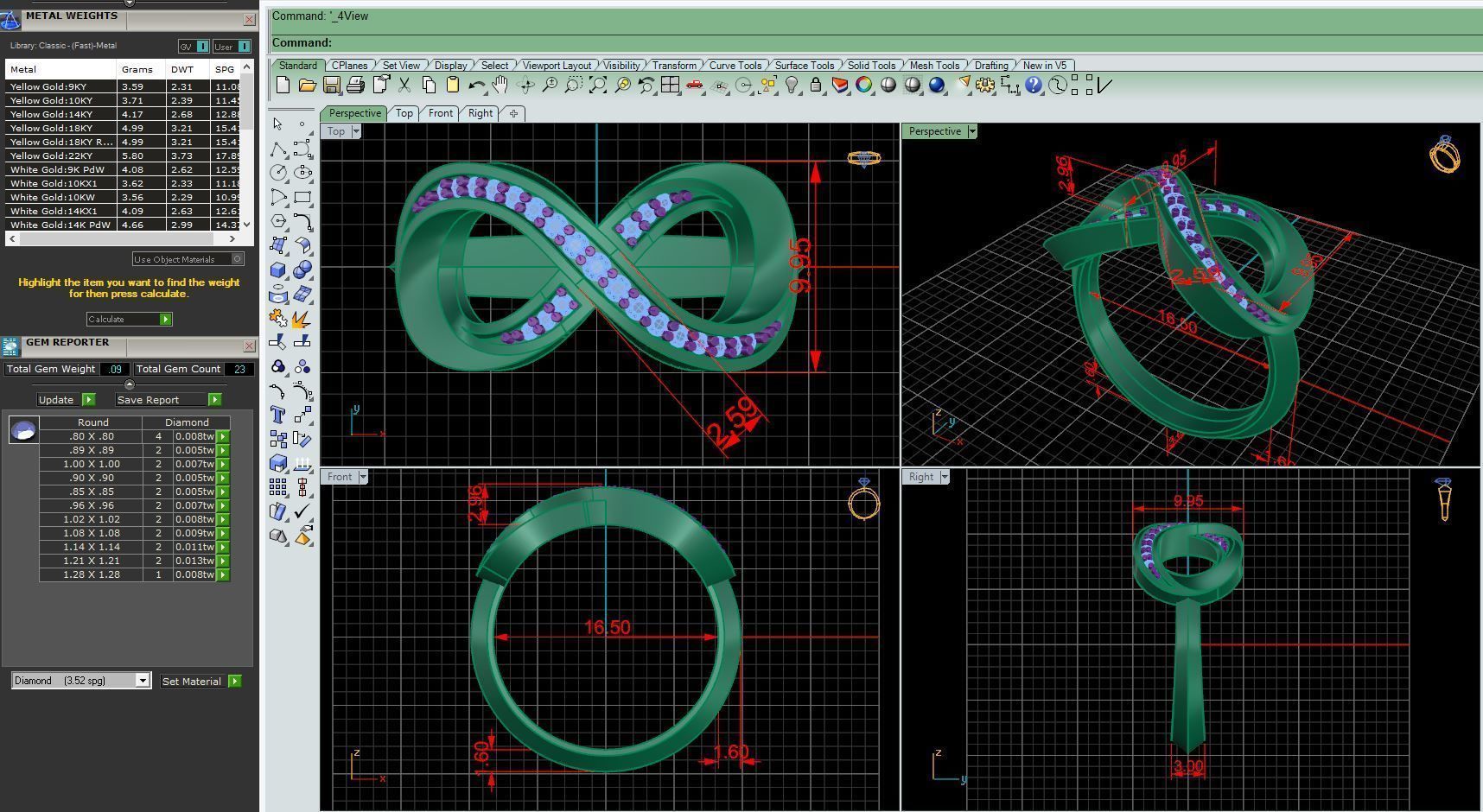 Ring M51 The luxury female ring with gems wedding 3D print model_24