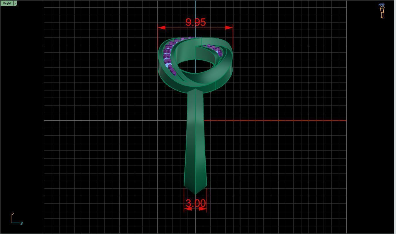 Ring M51 The luxury female ring with gems wedding 3D print model_28