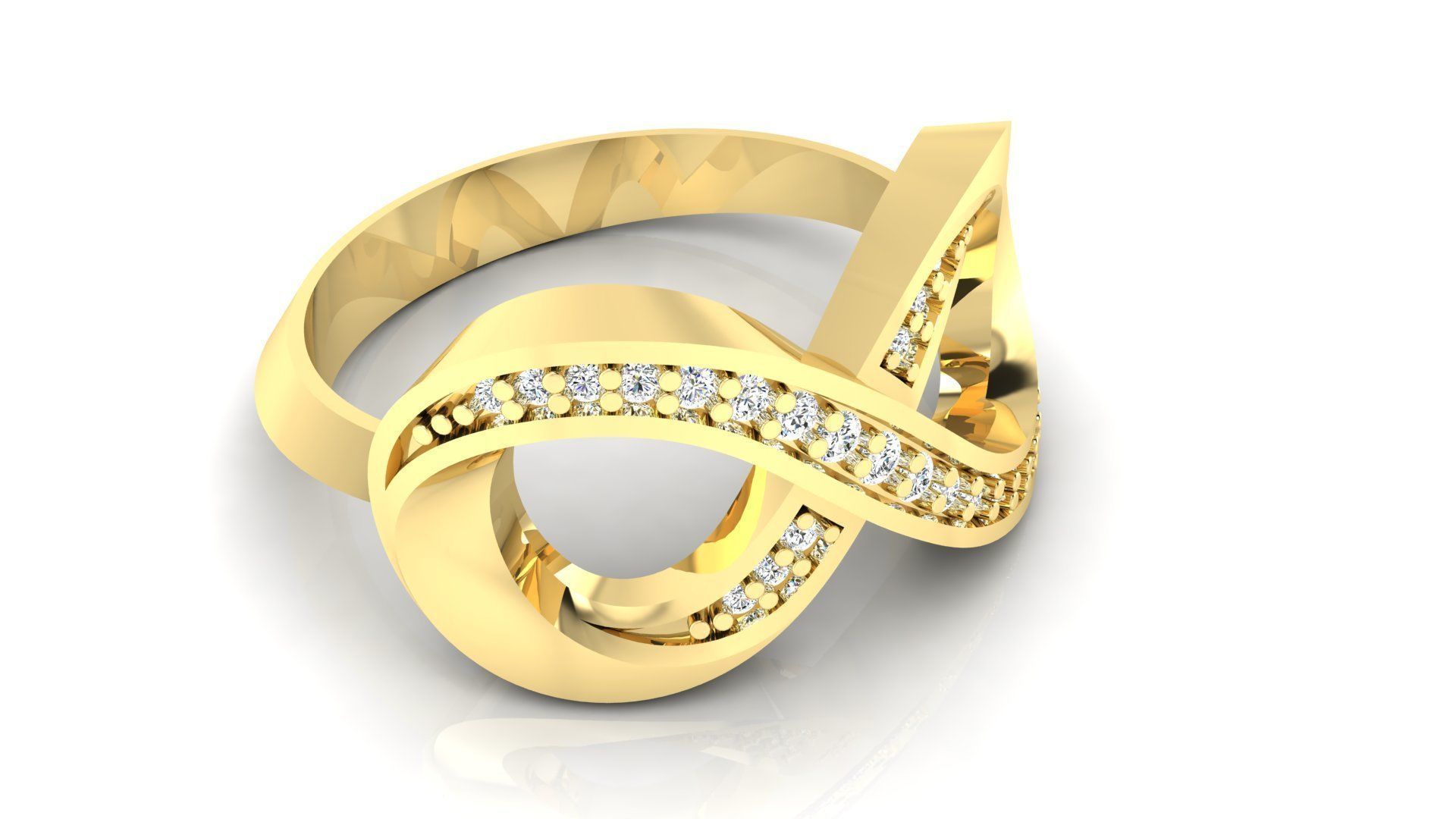 Ring M51 The luxury female ring with gems wedding 3D print model_1