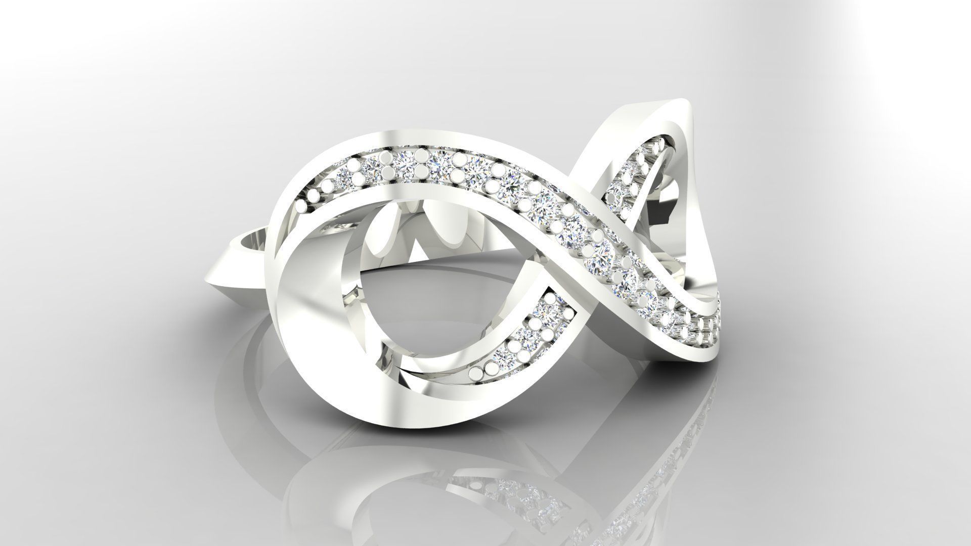 Ring M51 The luxury female ring with gems wedding 3D print model_18