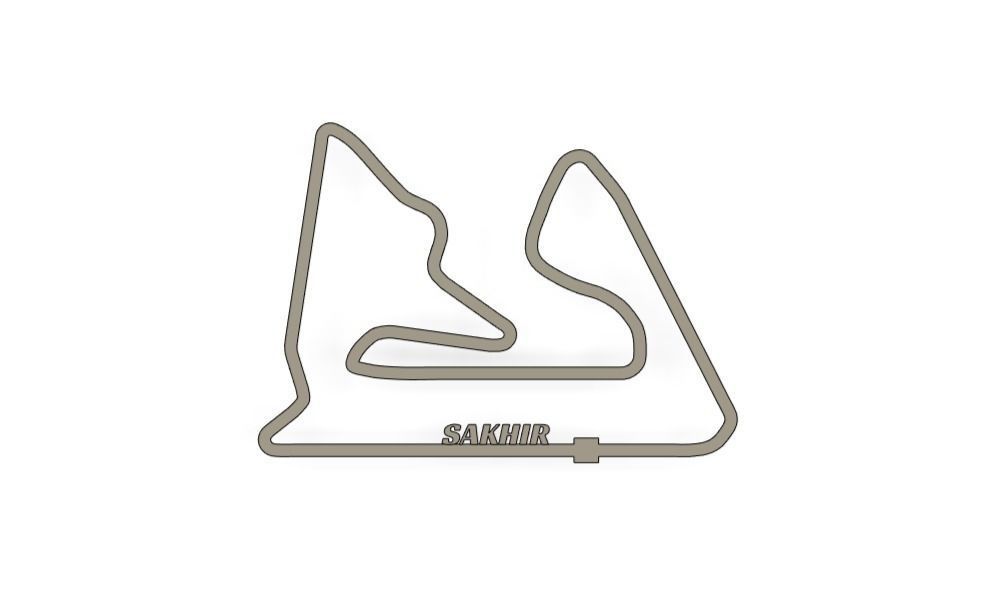 Sakhir F1 Racing Track 2025 3D print model_1