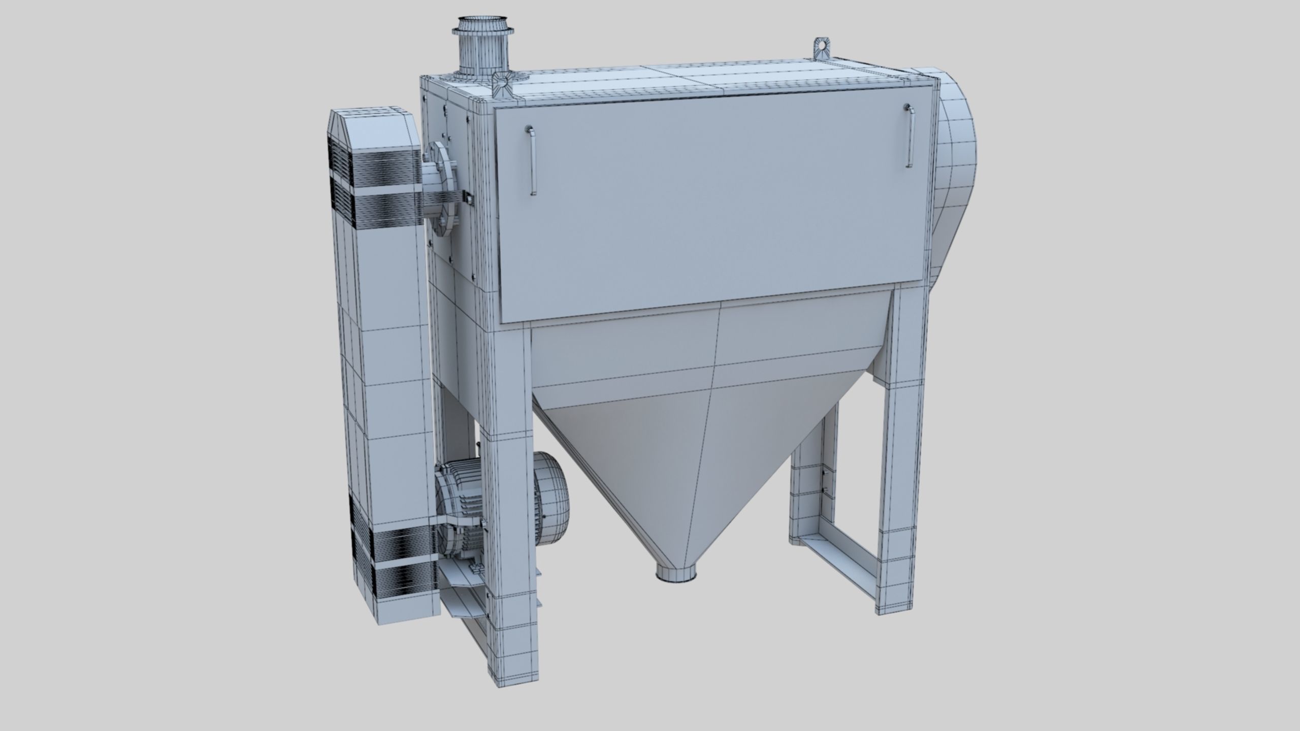 Bran Finisher - Wheat Grain Flour Milling Machine Low-poly 3D model_49