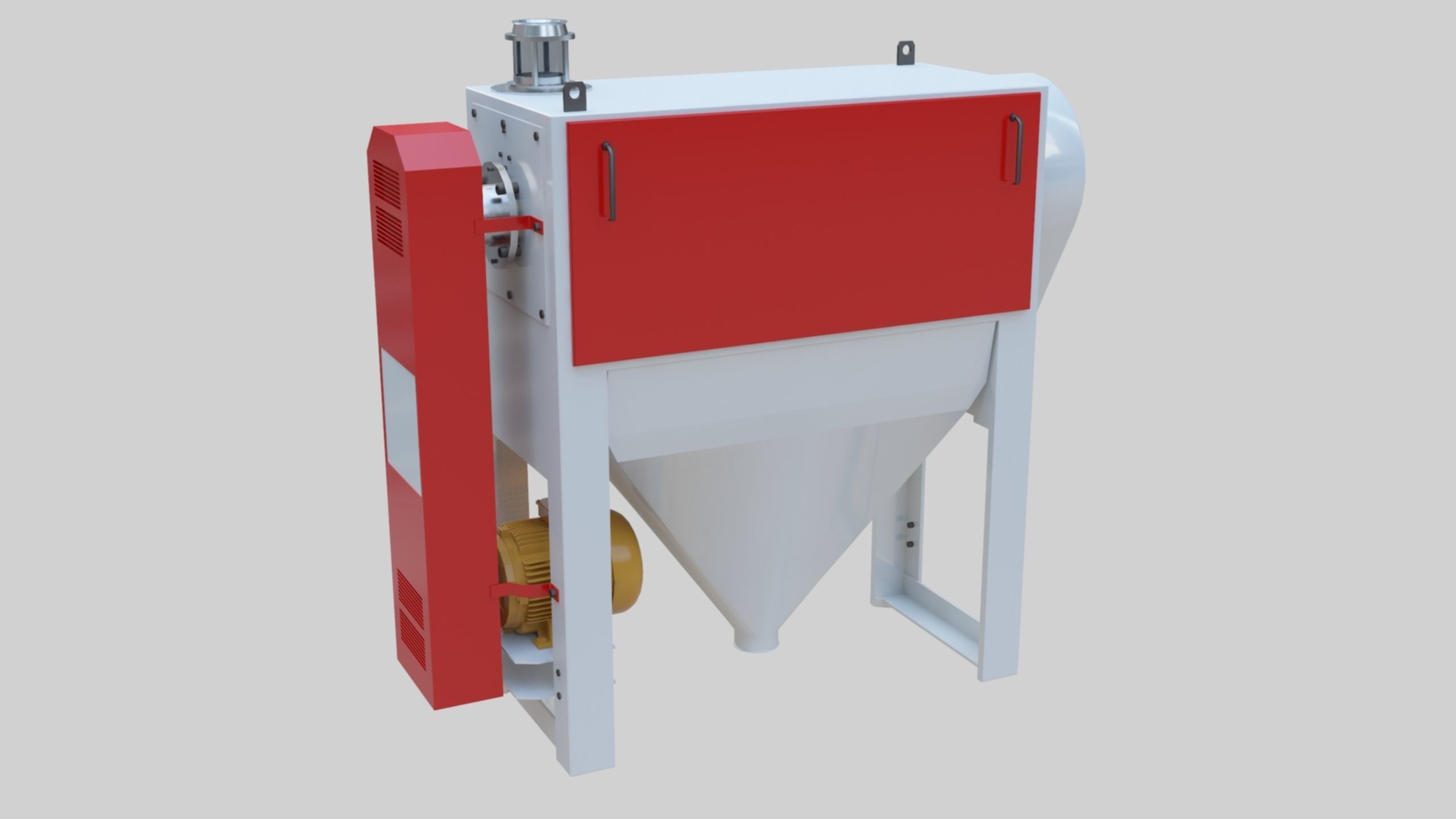 Bran Finisher - Wheat Grain Flour Milling Machine Low-poly 3D model_3