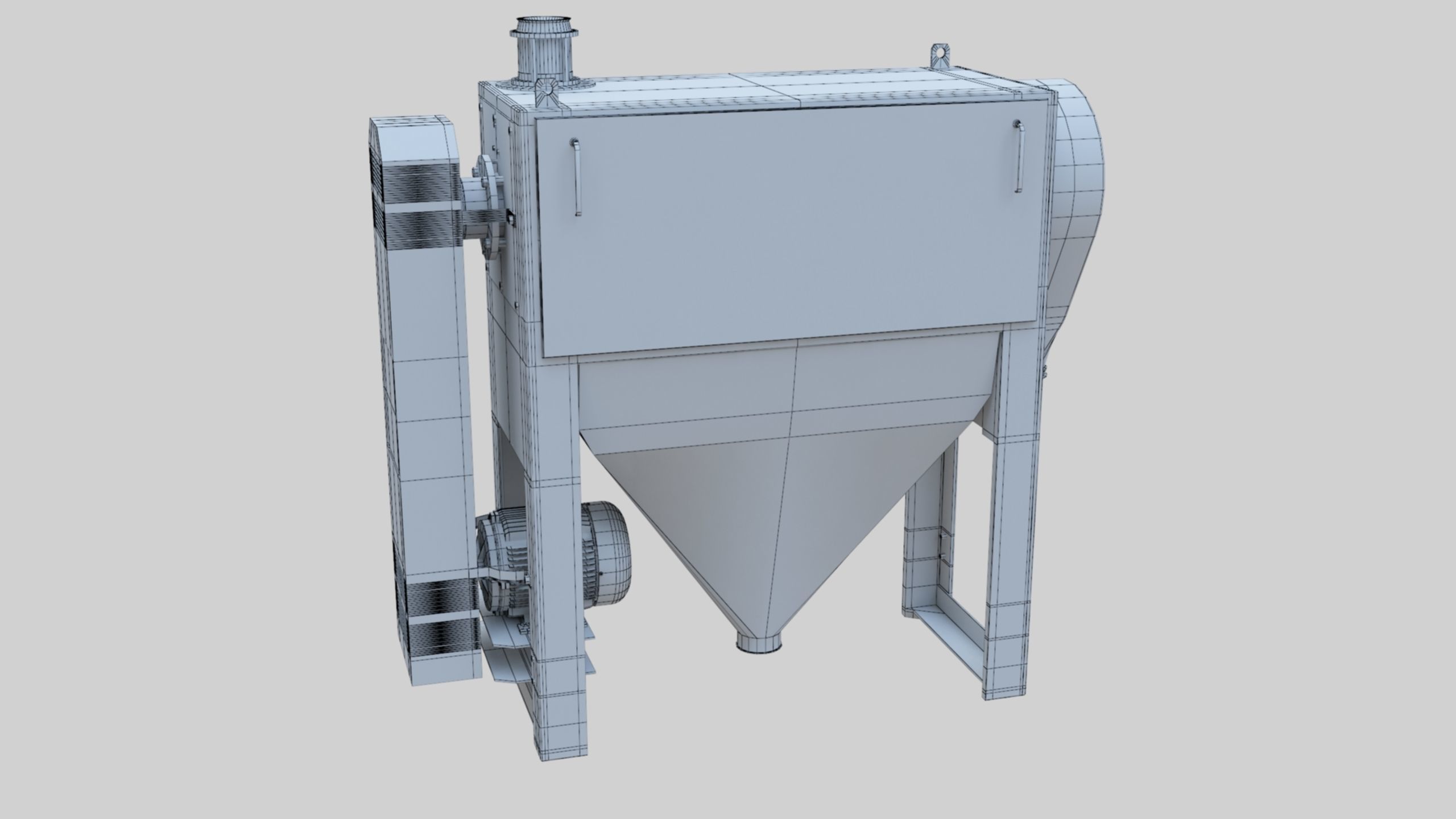 Bran Finisher - Wheat Grain Flour Milling Machine Low-poly 3D model_46