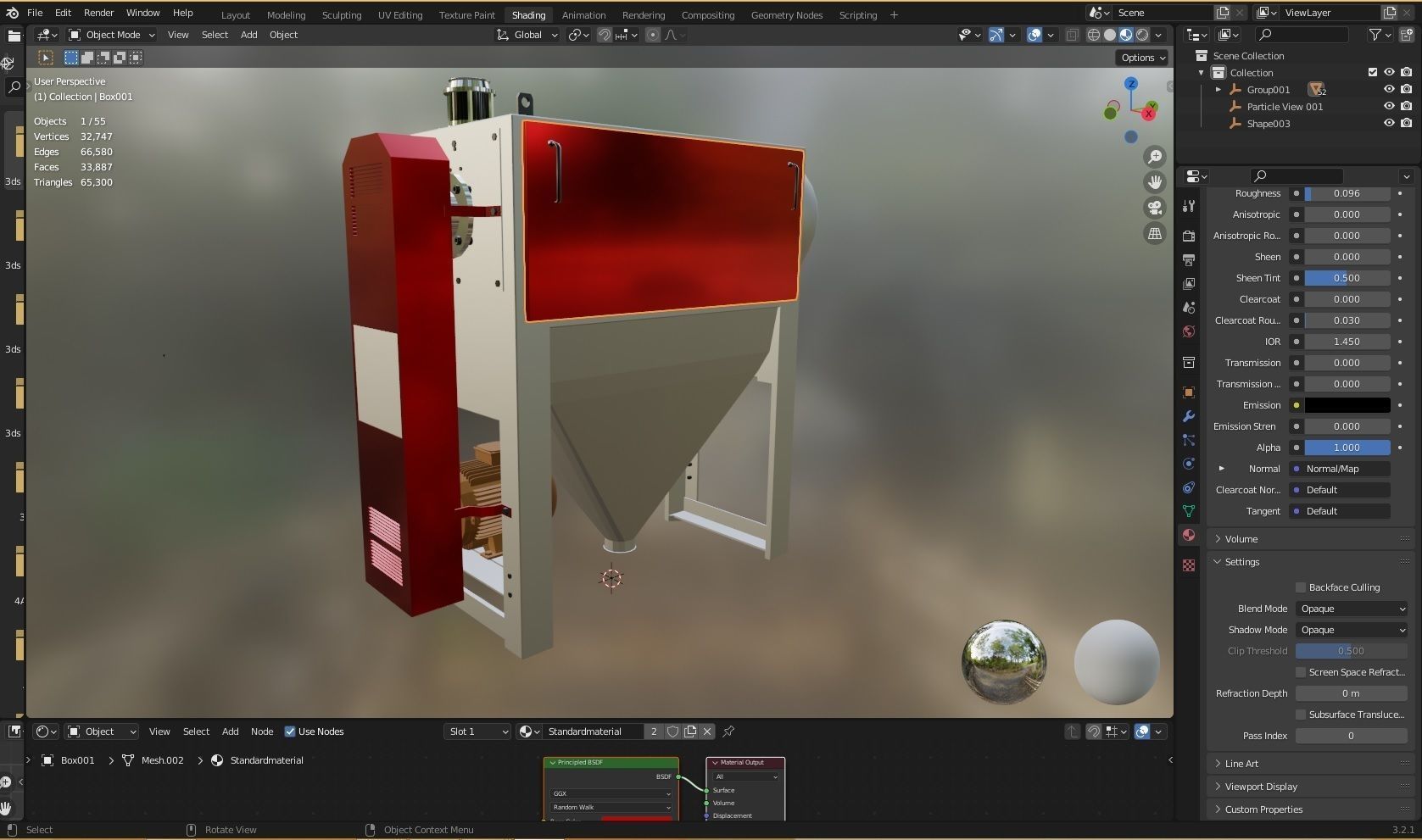 Bran Finisher - Wheat Grain Flour Milling Machine Low-poly 3D model_25