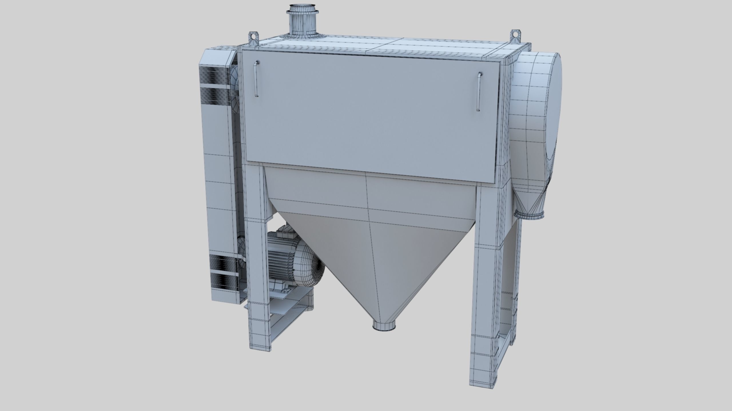 Bran Finisher - Wheat Grain Flour Milling Machine Low-poly 3D model_44