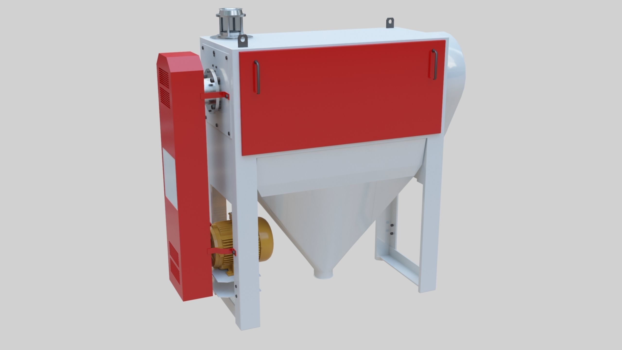 Bran Finisher - Wheat Grain Flour Milling Machine Low-poly 3D model_19