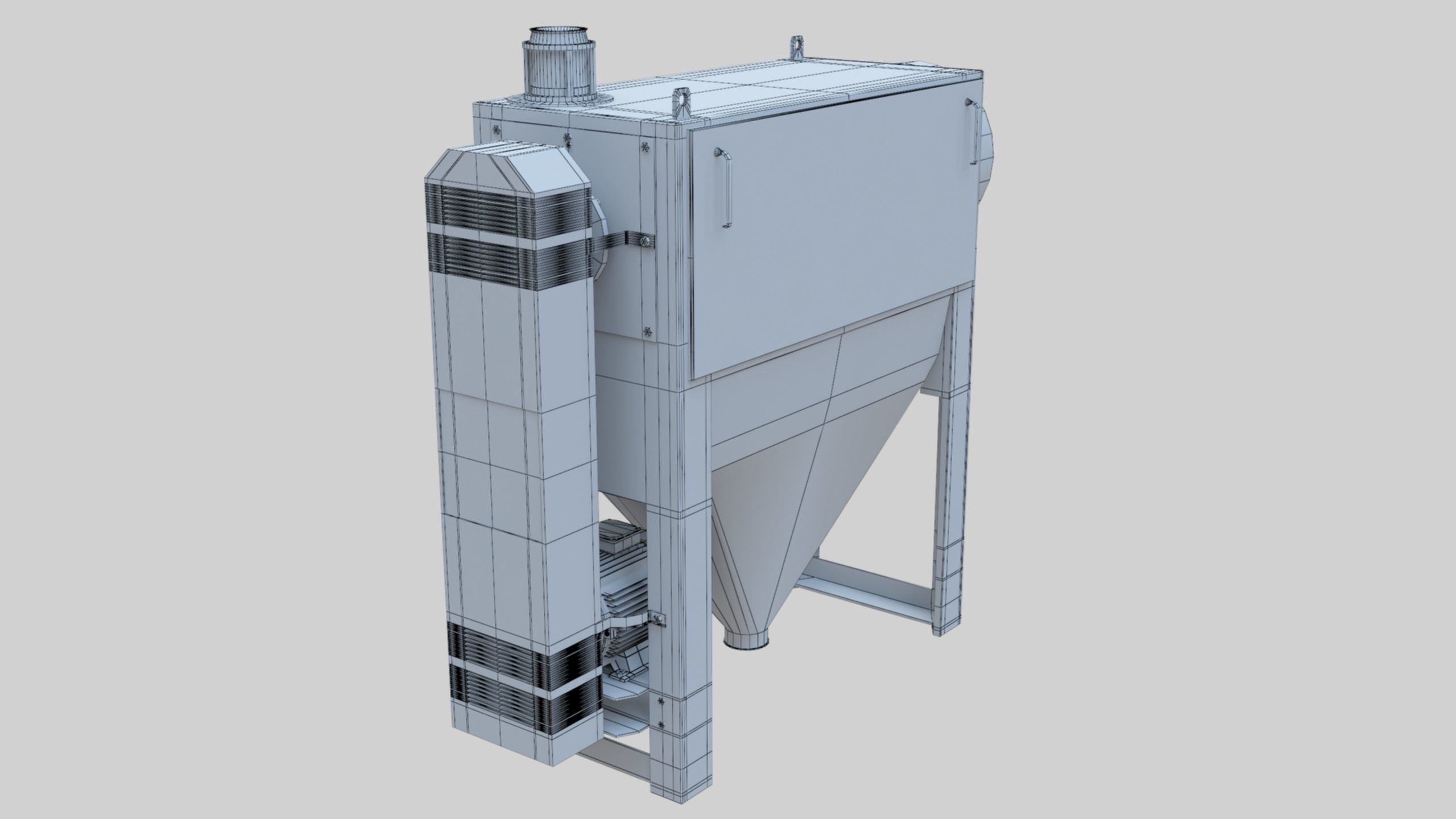 Bran Finisher - Wheat Grain Flour Milling Machine Low-poly 3D model_33