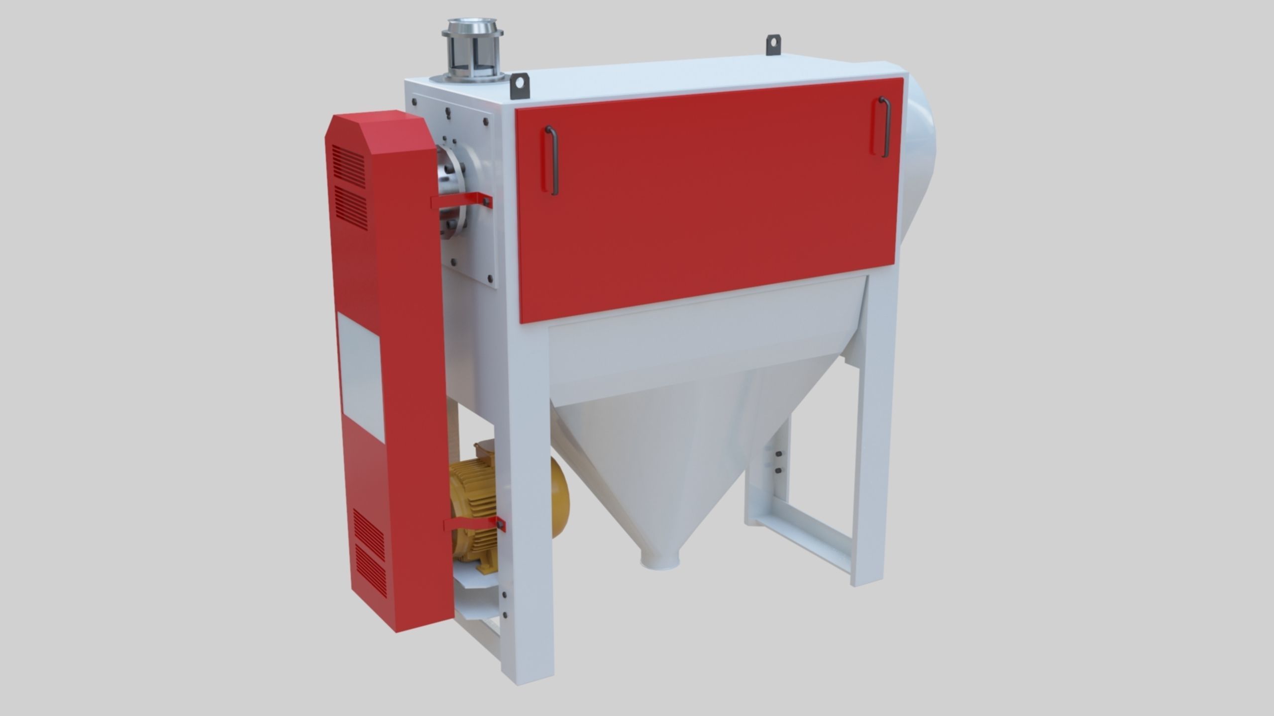 Bran Finisher - Wheat Grain Flour Milling Machine Low-poly 3D model_2