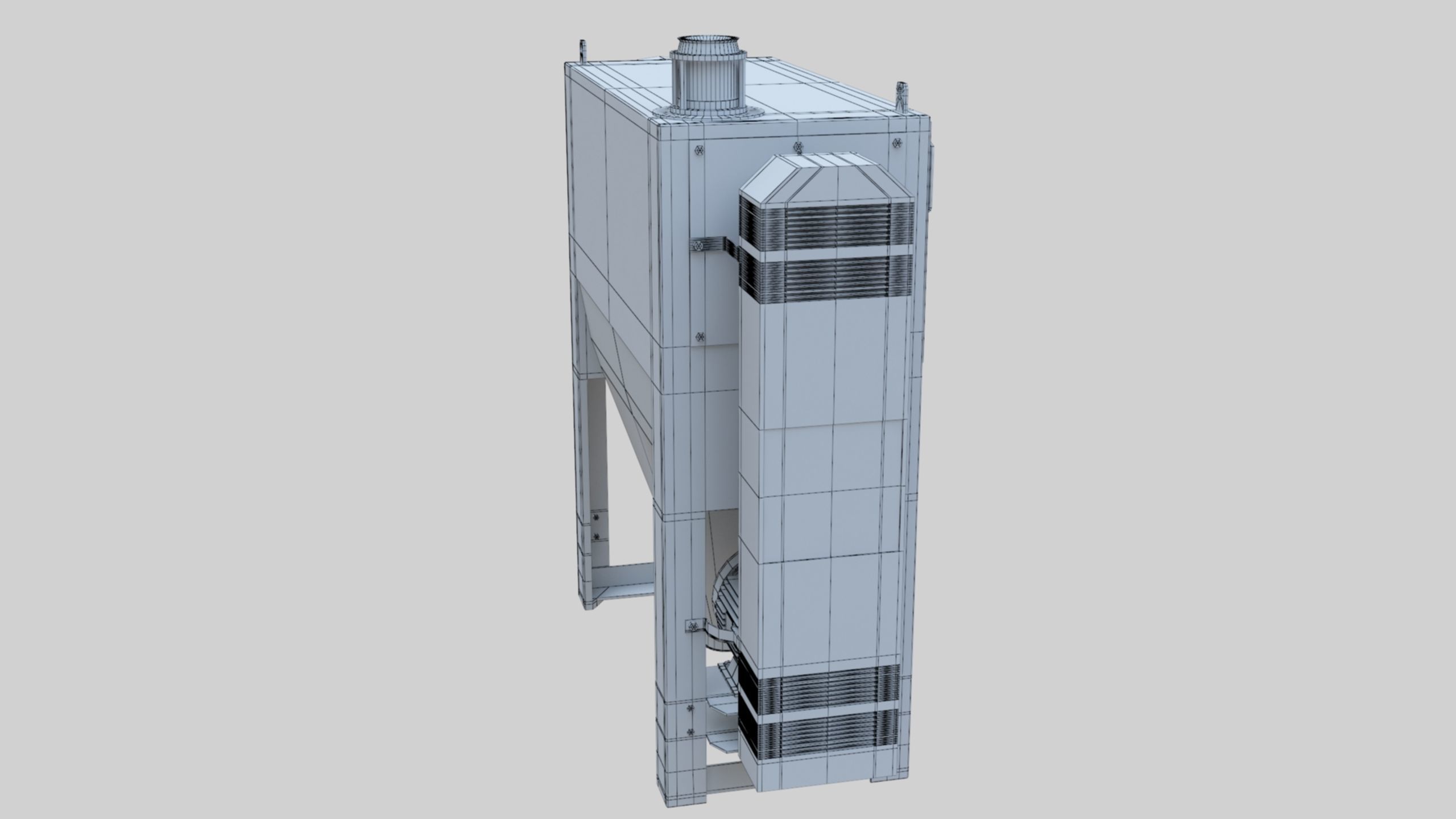 Bran Finisher - Wheat Grain Flour Milling Machine Low-poly 3D model_34