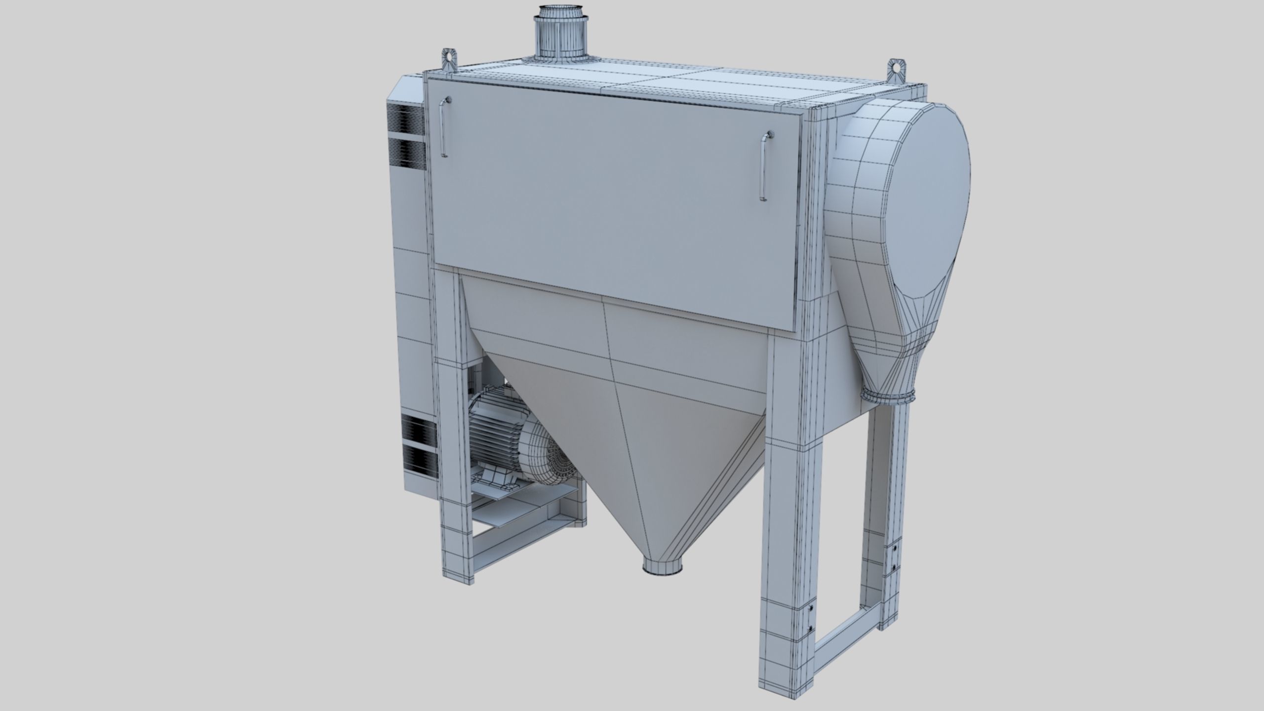 Bran Finisher - Wheat Grain Flour Milling Machine Low-poly 3D model_48