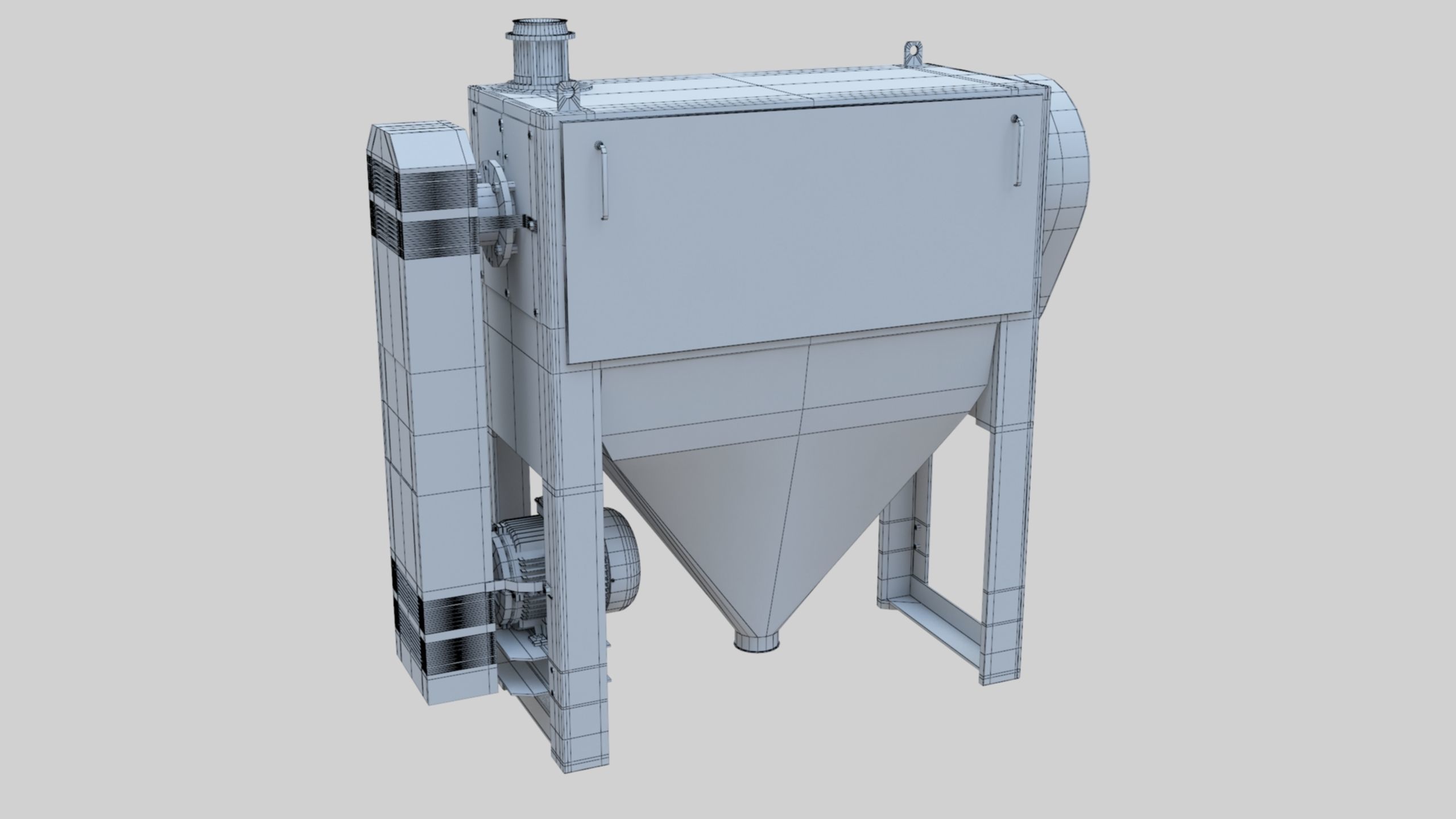 Bran Finisher - Wheat Grain Flour Milling Machine Low-poly 3D model_50