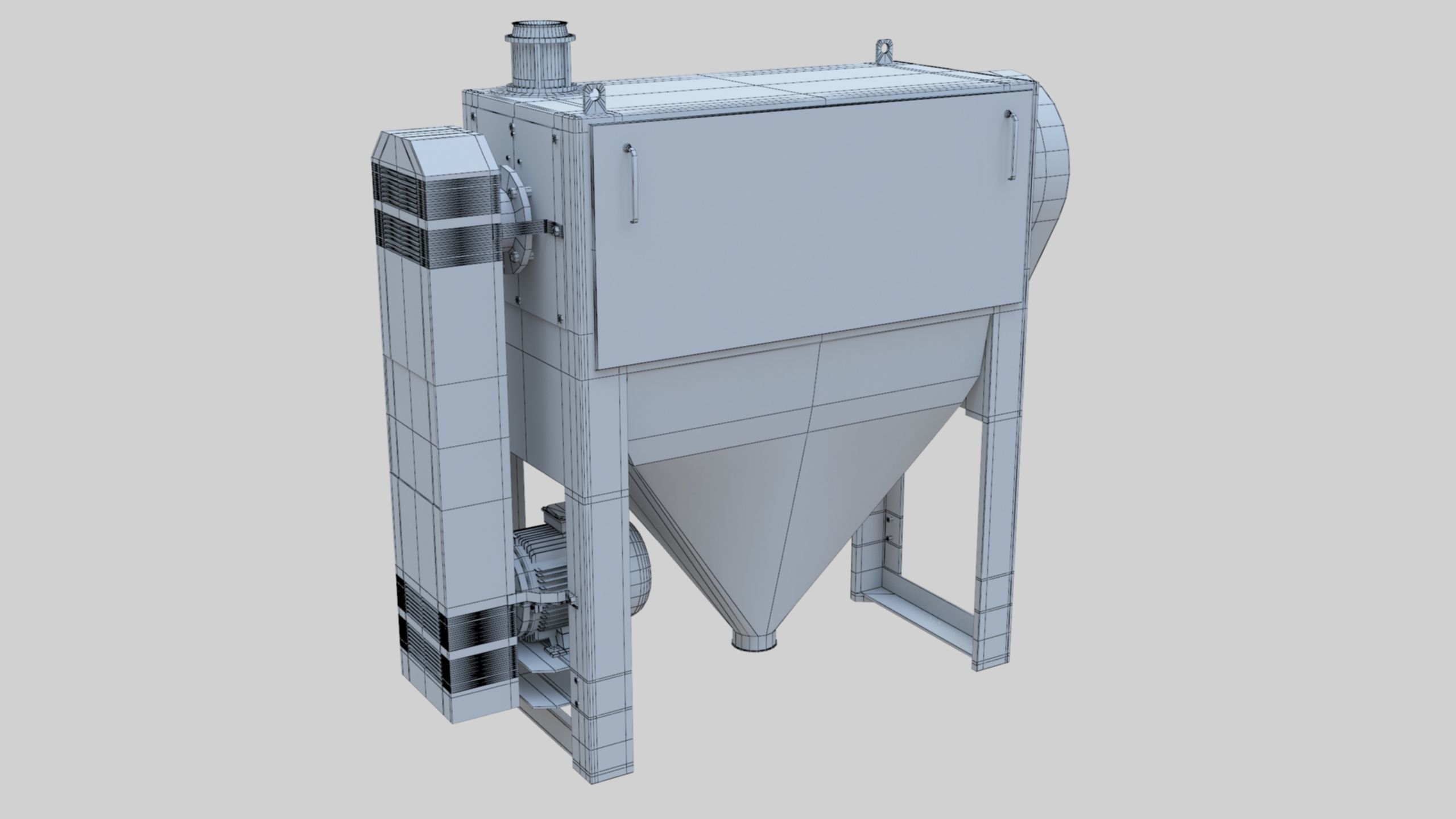 Bran Finisher - Wheat Grain Flour Milling Machine Low-poly 3D model_30