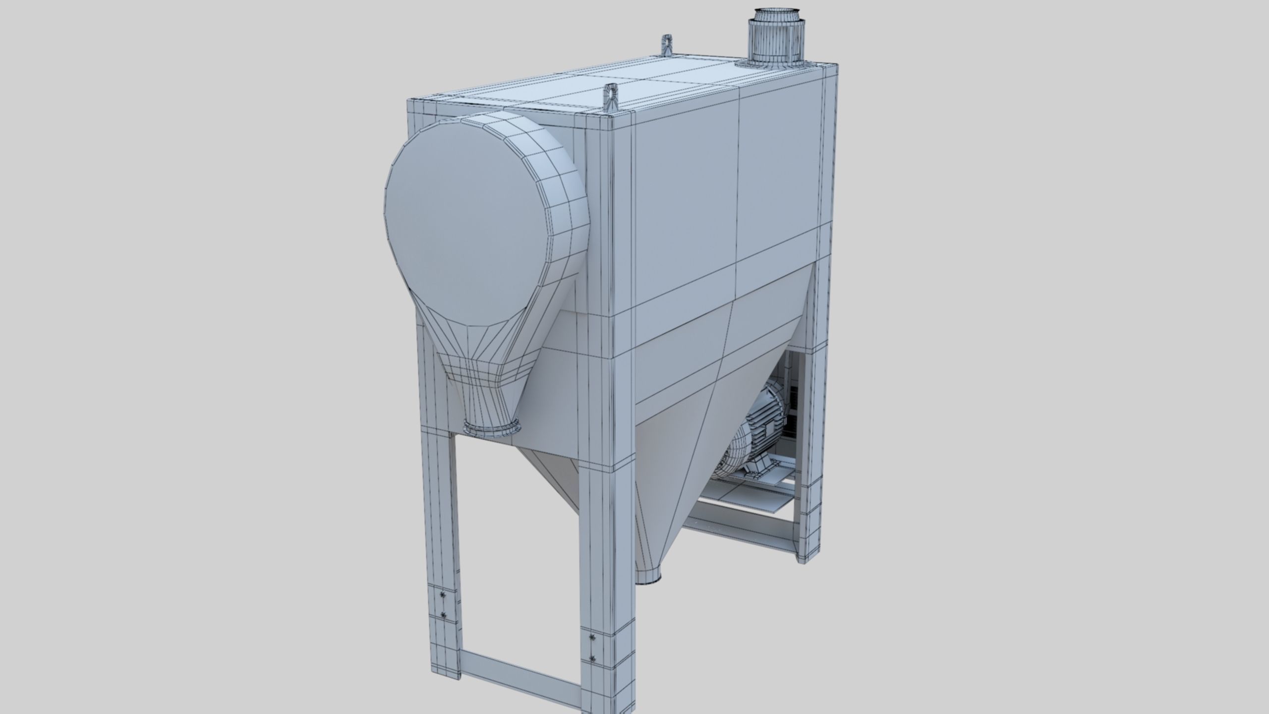 Bran Finisher - Wheat Grain Flour Milling Machine Low-poly 3D model_35