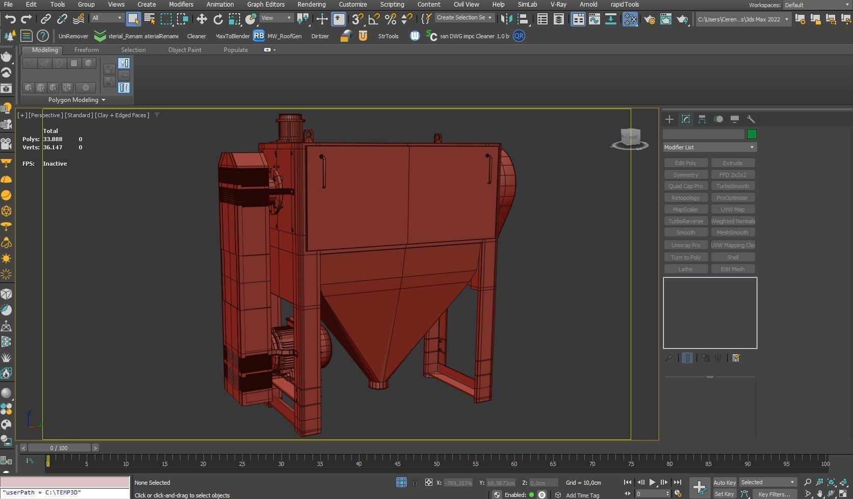 Bran Finisher - Wheat Grain Flour Milling Machine Low-poly 3D model_26