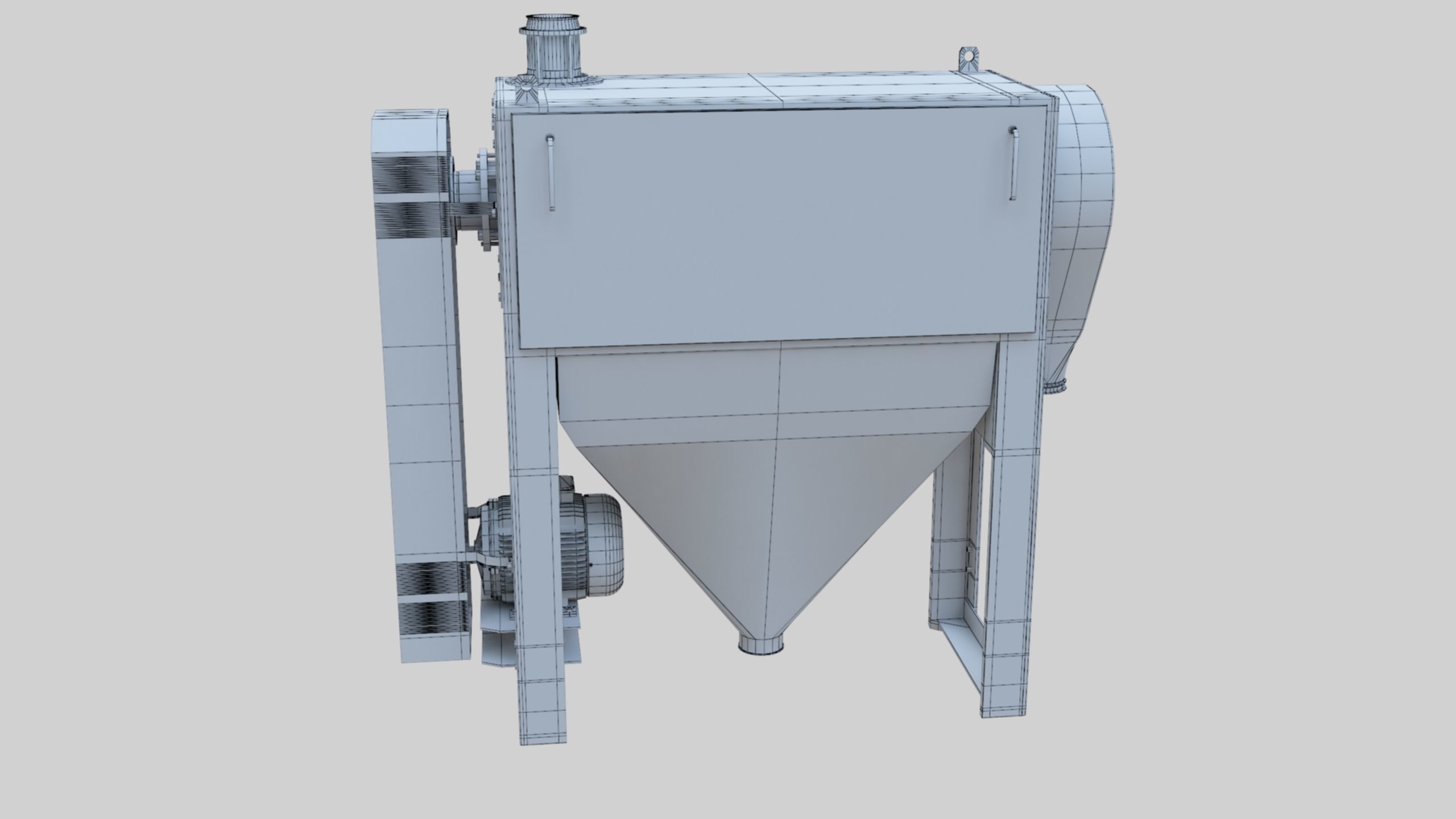 Bran Finisher - Wheat Grain Flour Milling Machine Low-poly 3D model_45