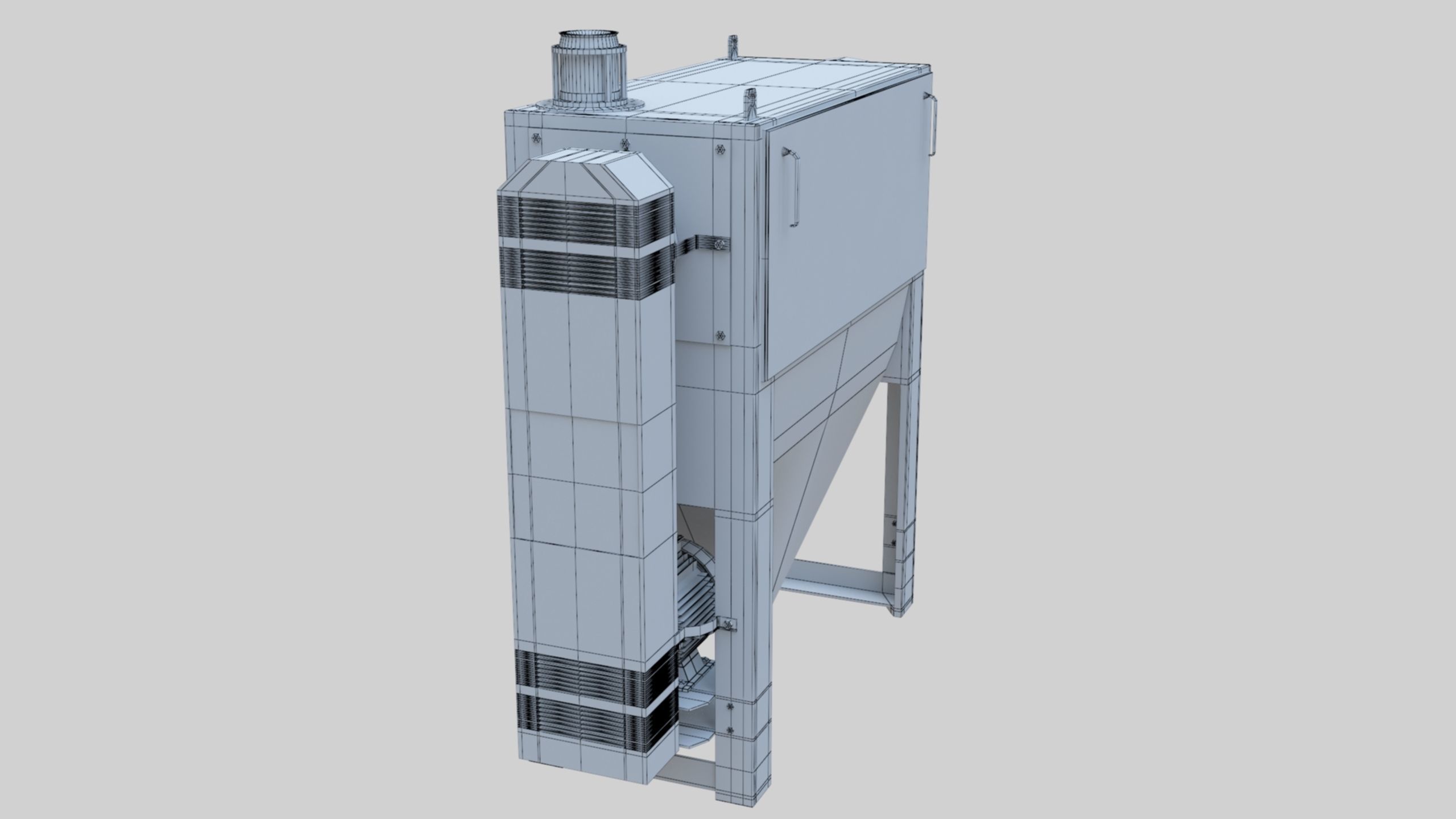 Bran Finisher - Wheat Grain Flour Milling Machine Low-poly 3D model_27