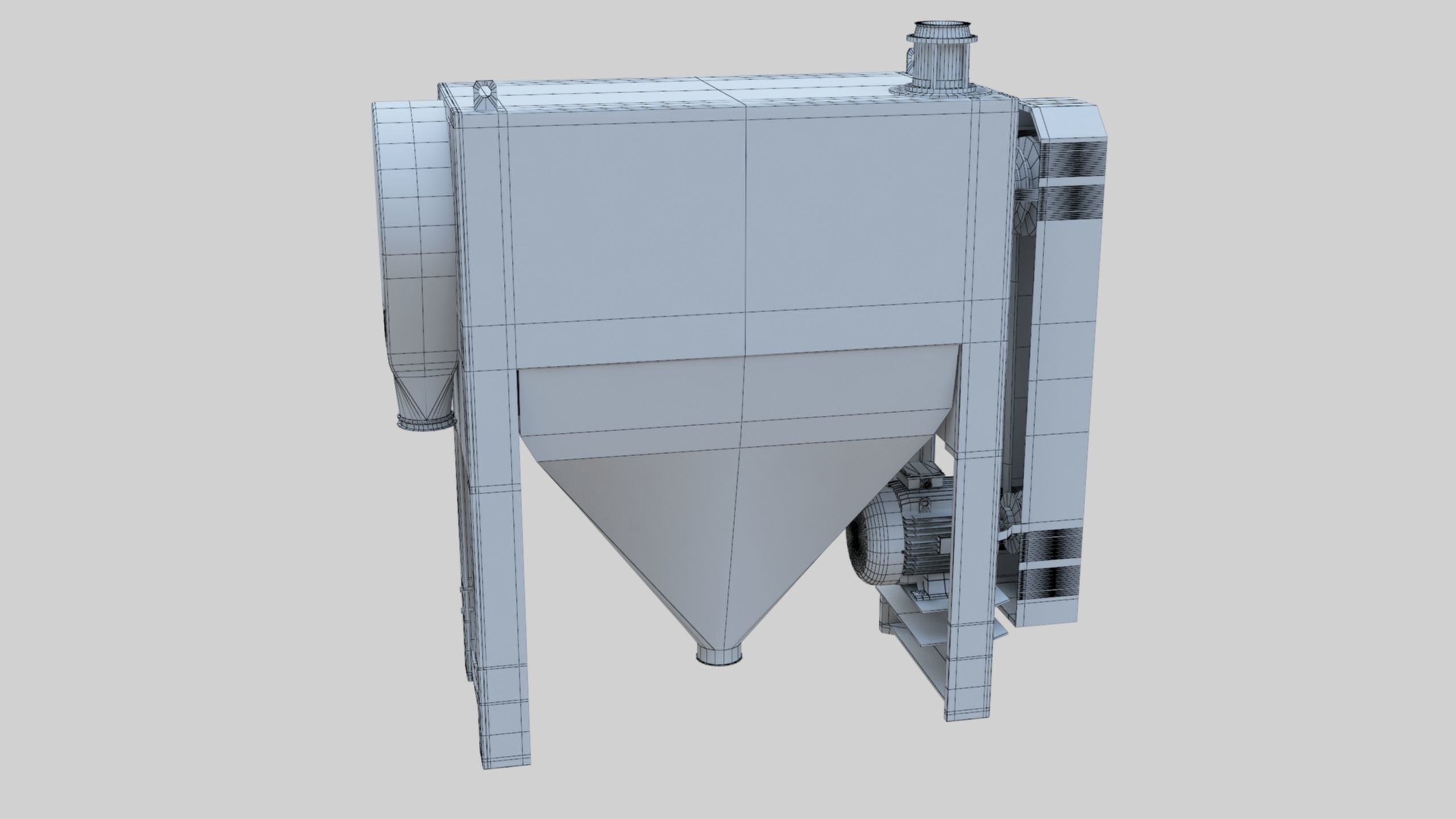 Bran Finisher - Wheat Grain Flour Milling Machine Low-poly 3D model_36