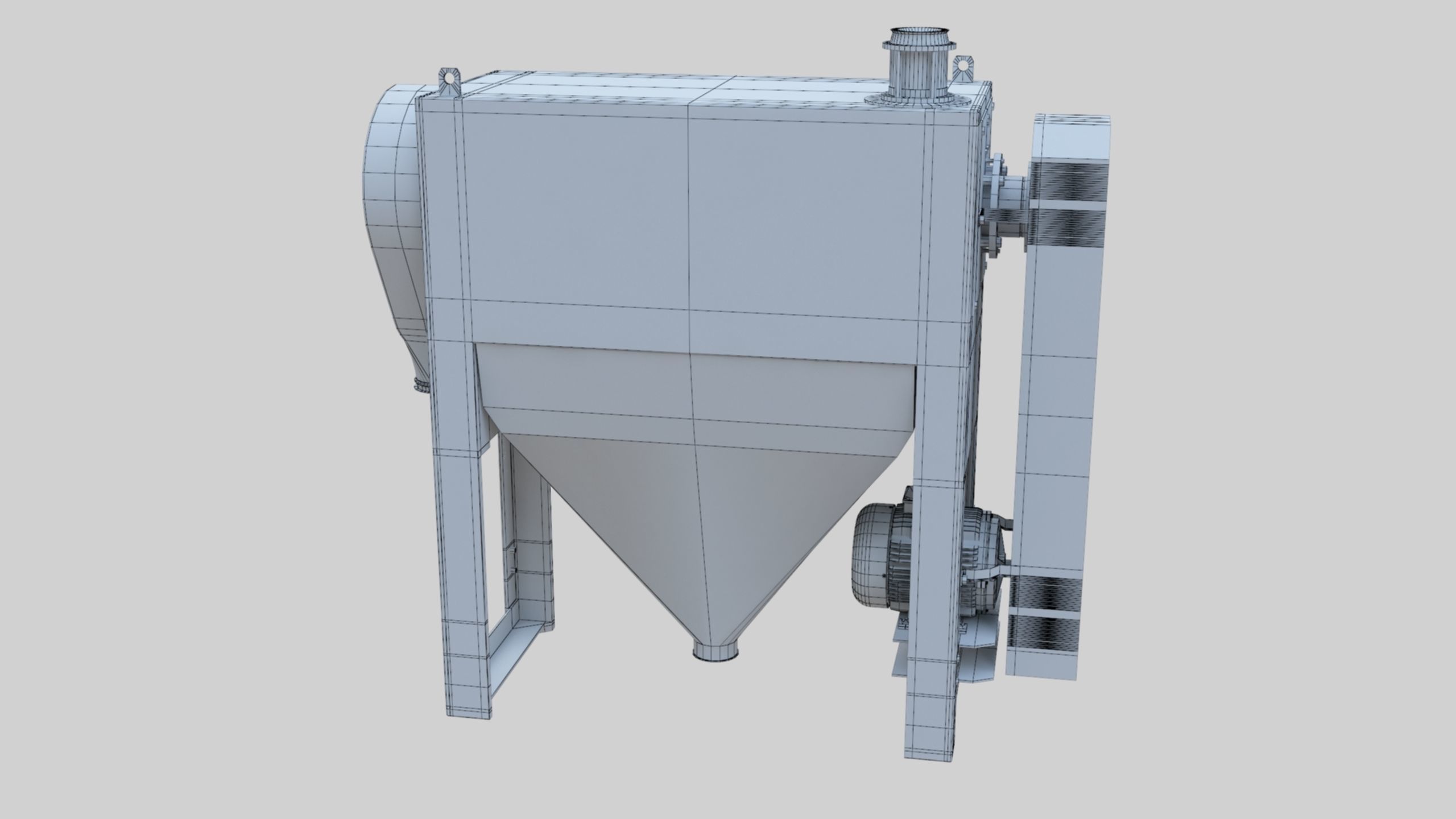 Bran Finisher - Wheat Grain Flour Milling Machine Low-poly 3D model_43
