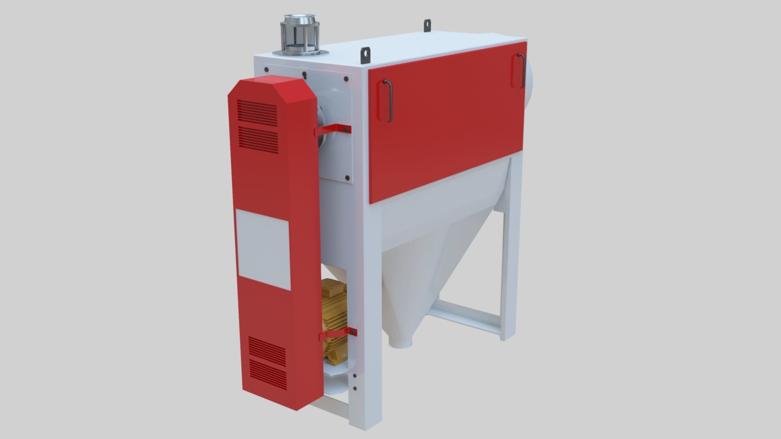 Bran Finisher - Wheat Grain Flour Milling Machine Low-poly 3D model_11