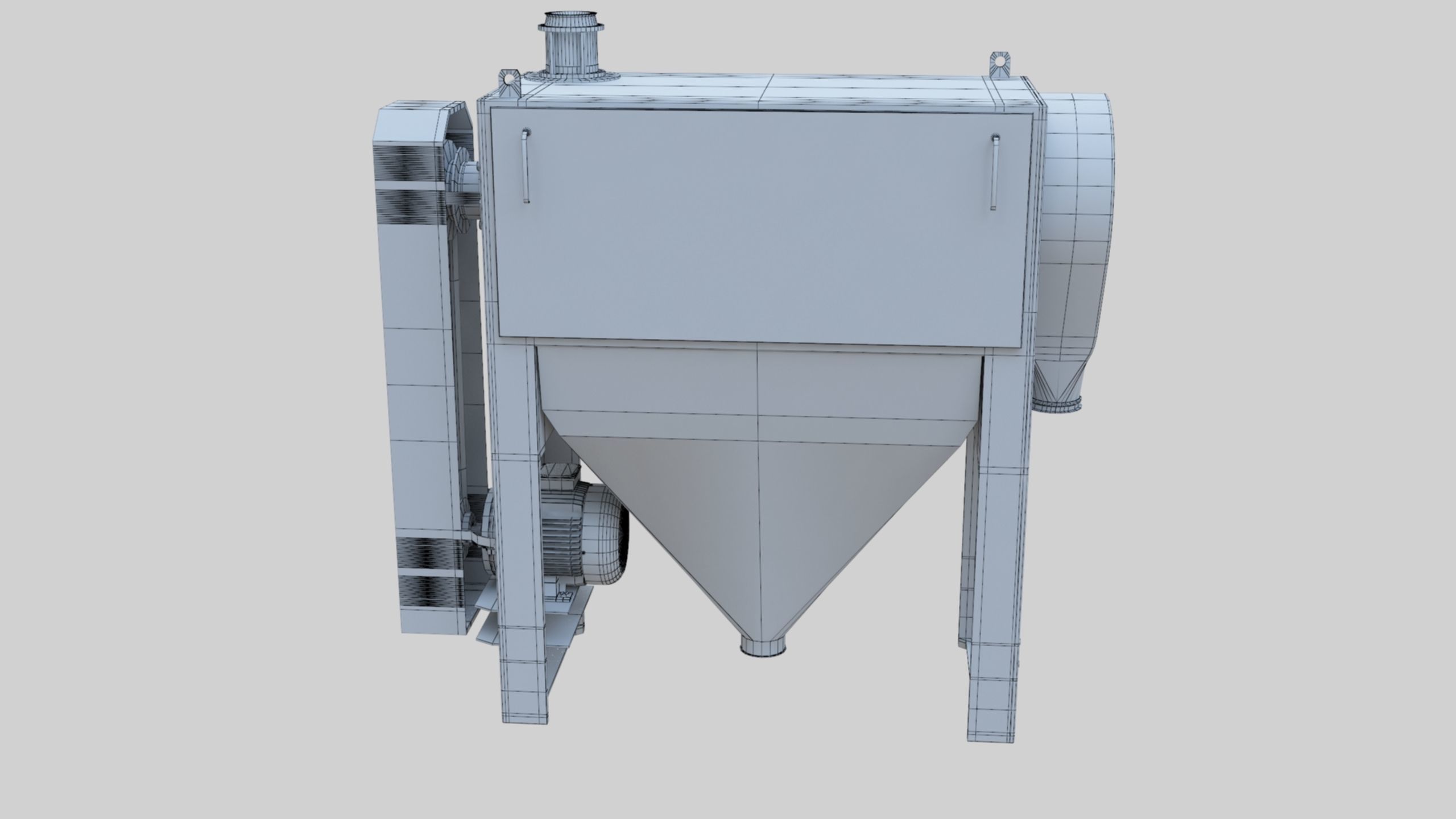 Bran Finisher - Wheat Grain Flour Milling Machine Low-poly 3D model_47