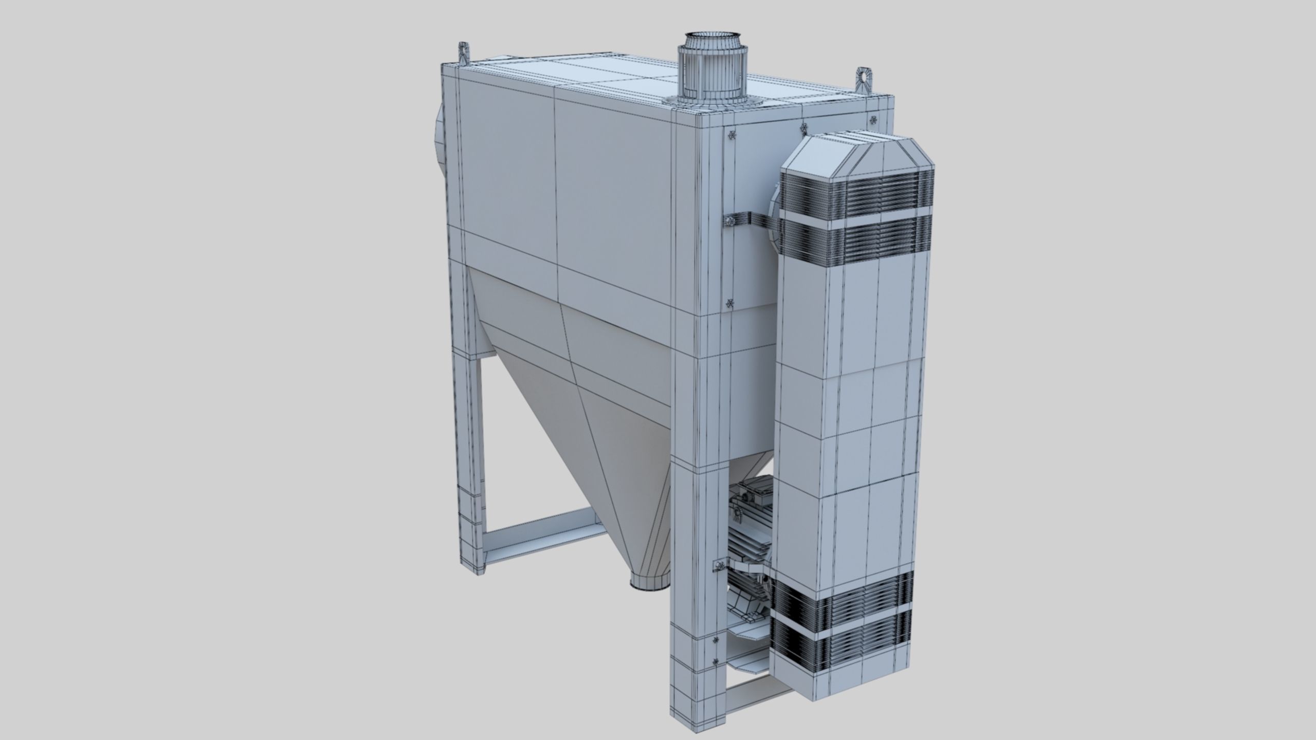 Bran Finisher - Wheat Grain Flour Milling Machine Low-poly 3D model_38
