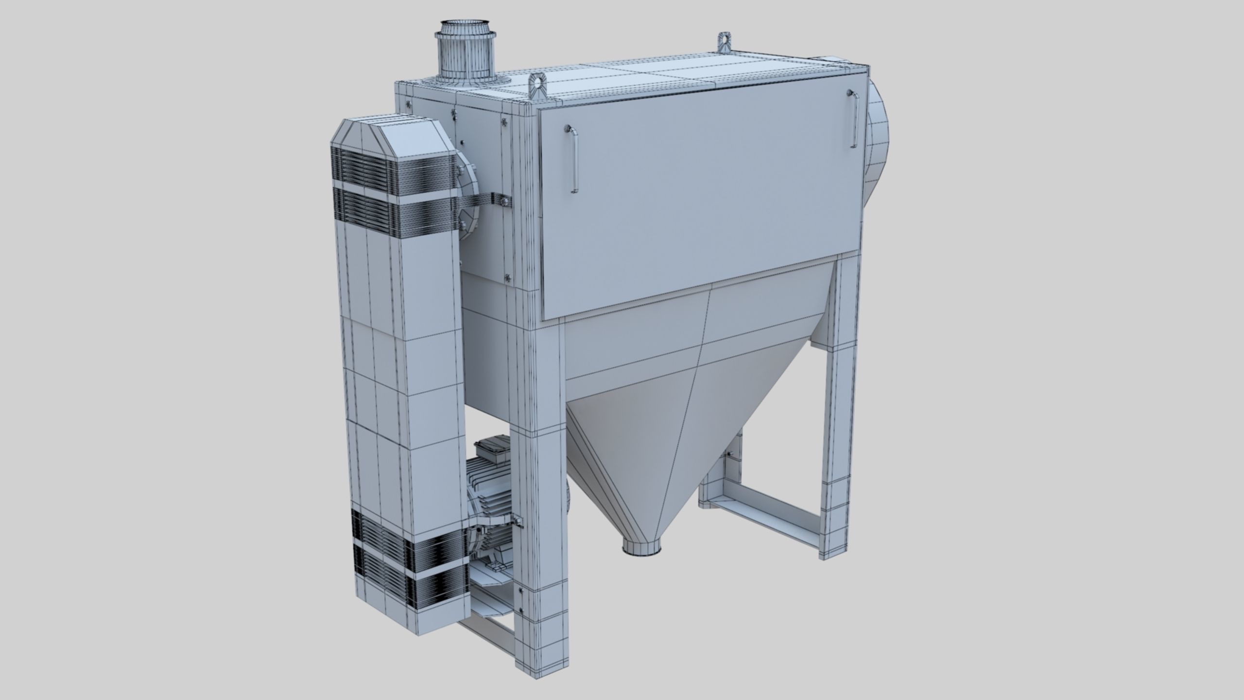 Bran Finisher - Wheat Grain Flour Milling Machine Low-poly 3D model_31