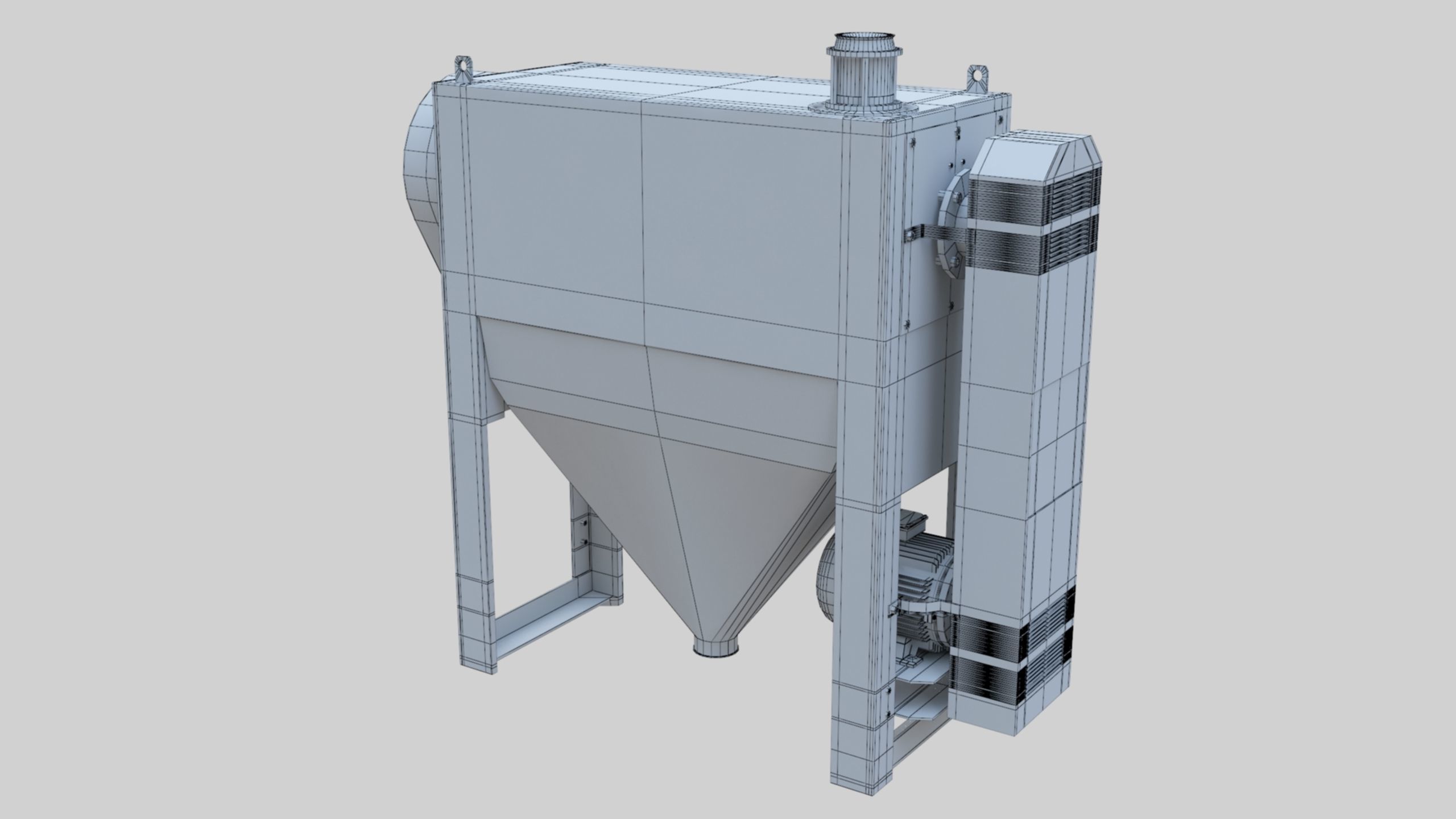 Bran Finisher - Wheat Grain Flour Milling Machine Low-poly 3D model_37