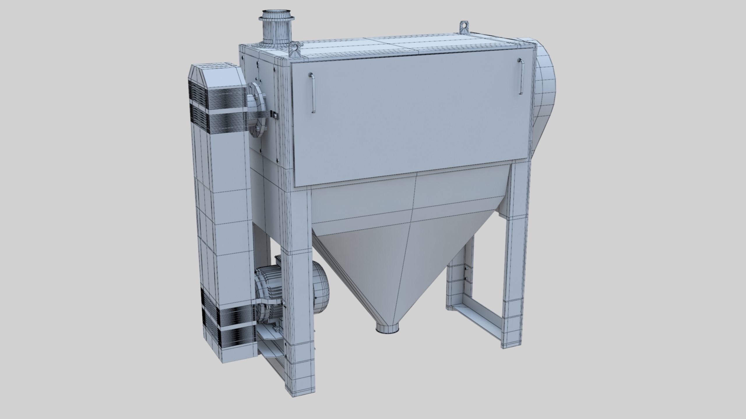 Bran Finisher - Wheat Grain Flour Milling Machine Low-poly 3D model_29