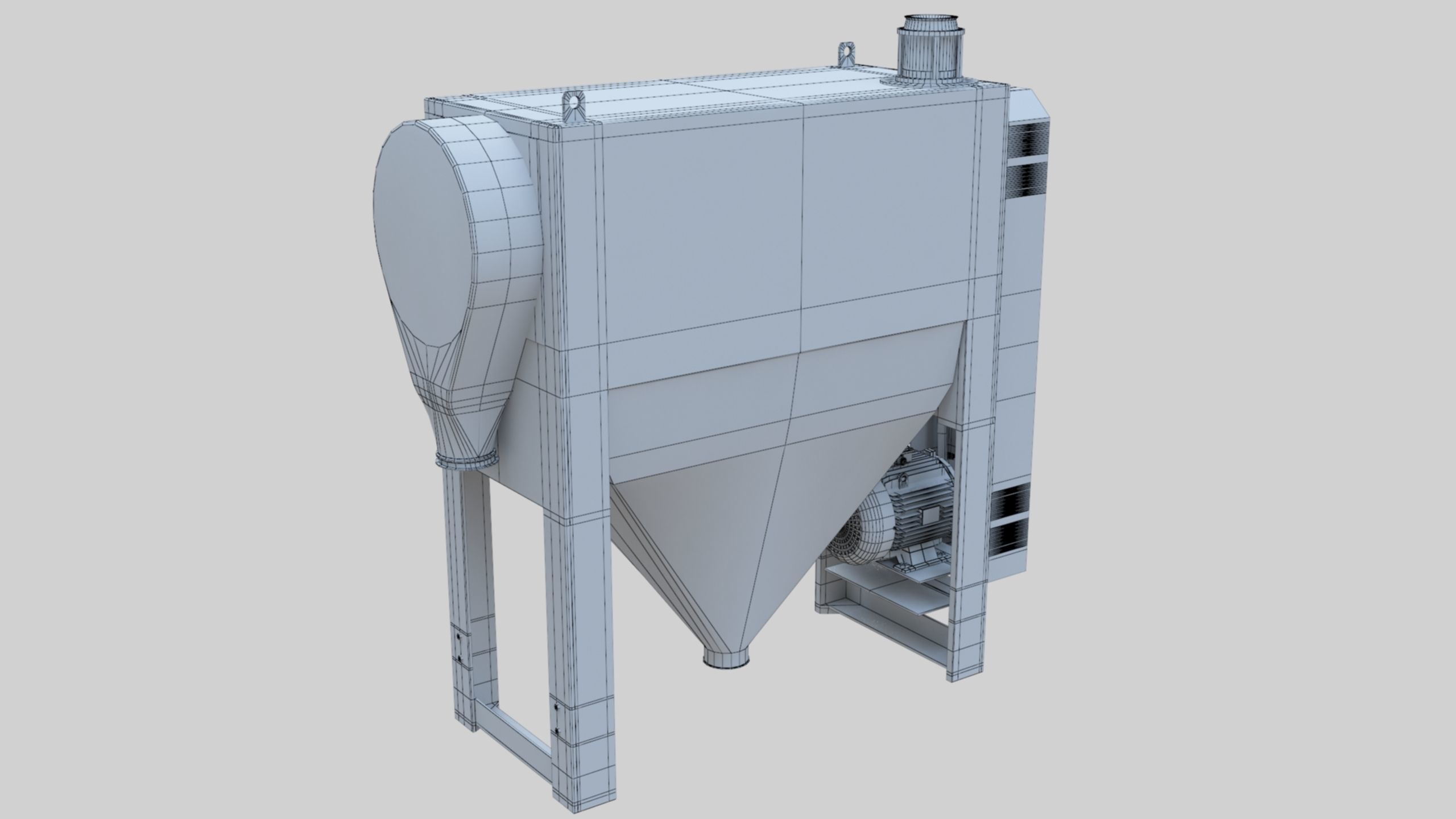 Bran Finisher - Wheat Grain Flour Milling Machine Low-poly 3D model_40