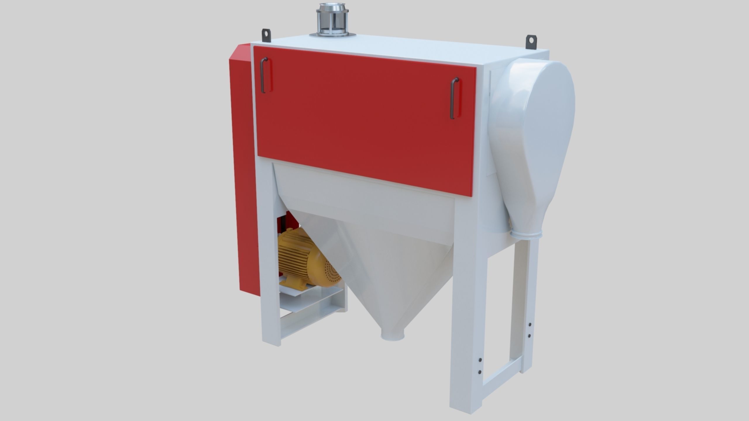 Bran Finisher - Wheat Grain Flour Milling Machine Low-poly 3D model_22