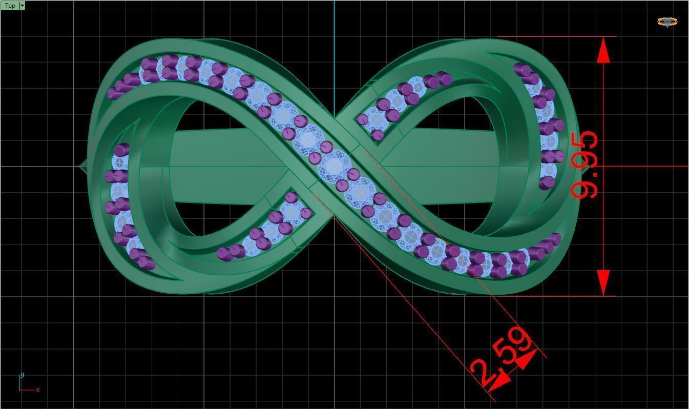 Ring M52 The luxury female ring with gems wedding 3D print model_26