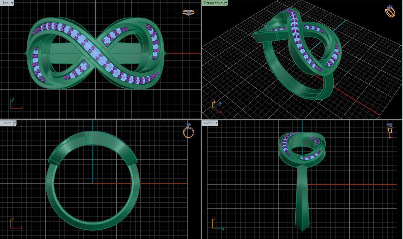 Ring M52 The luxury female ring with gems wedding 3D print model_30