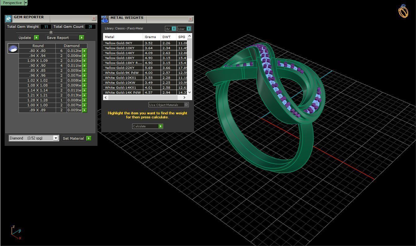 Ring M52 The luxury female ring with gems wedding 3D print model_32