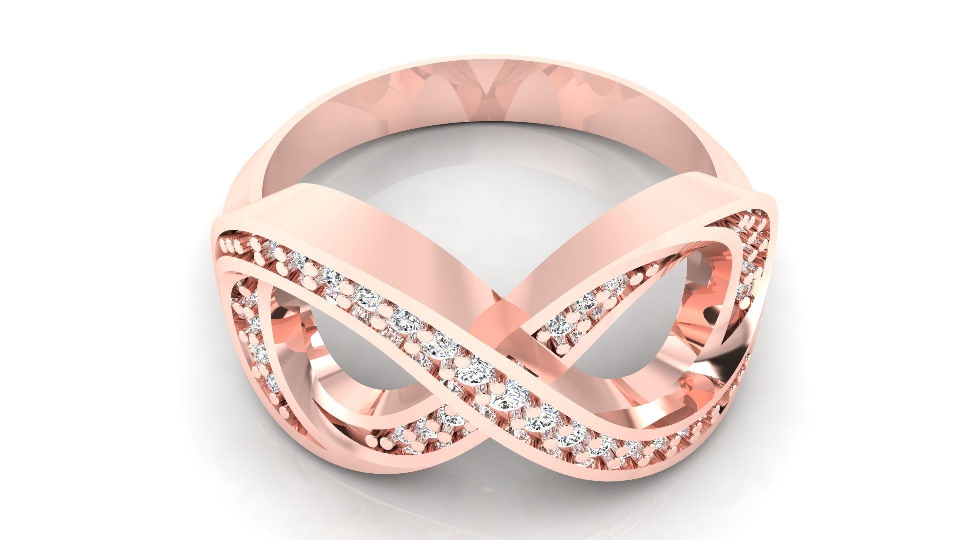 Ring M52 The luxury female ring with gems wedding 3D print model_9