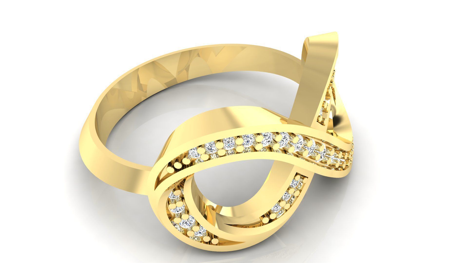 Ring M52 The luxury female ring with gems wedding 3D print model_2