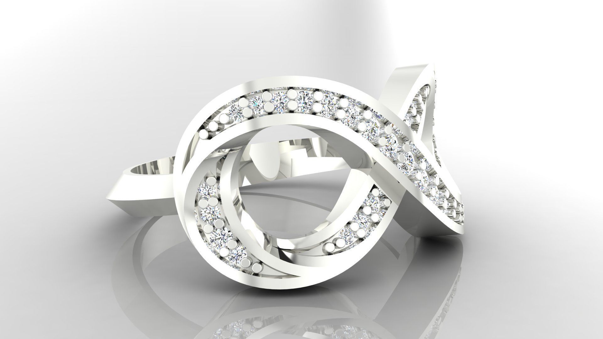 Ring M52 The luxury female ring with gems wedding 3D print model_18