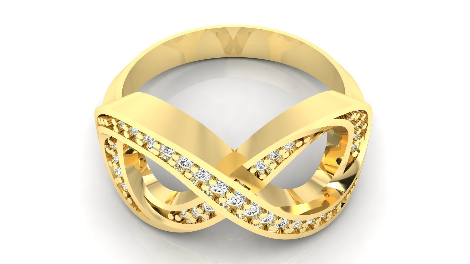 Ring M52 The luxury female ring with gems wedding 3D print model_3